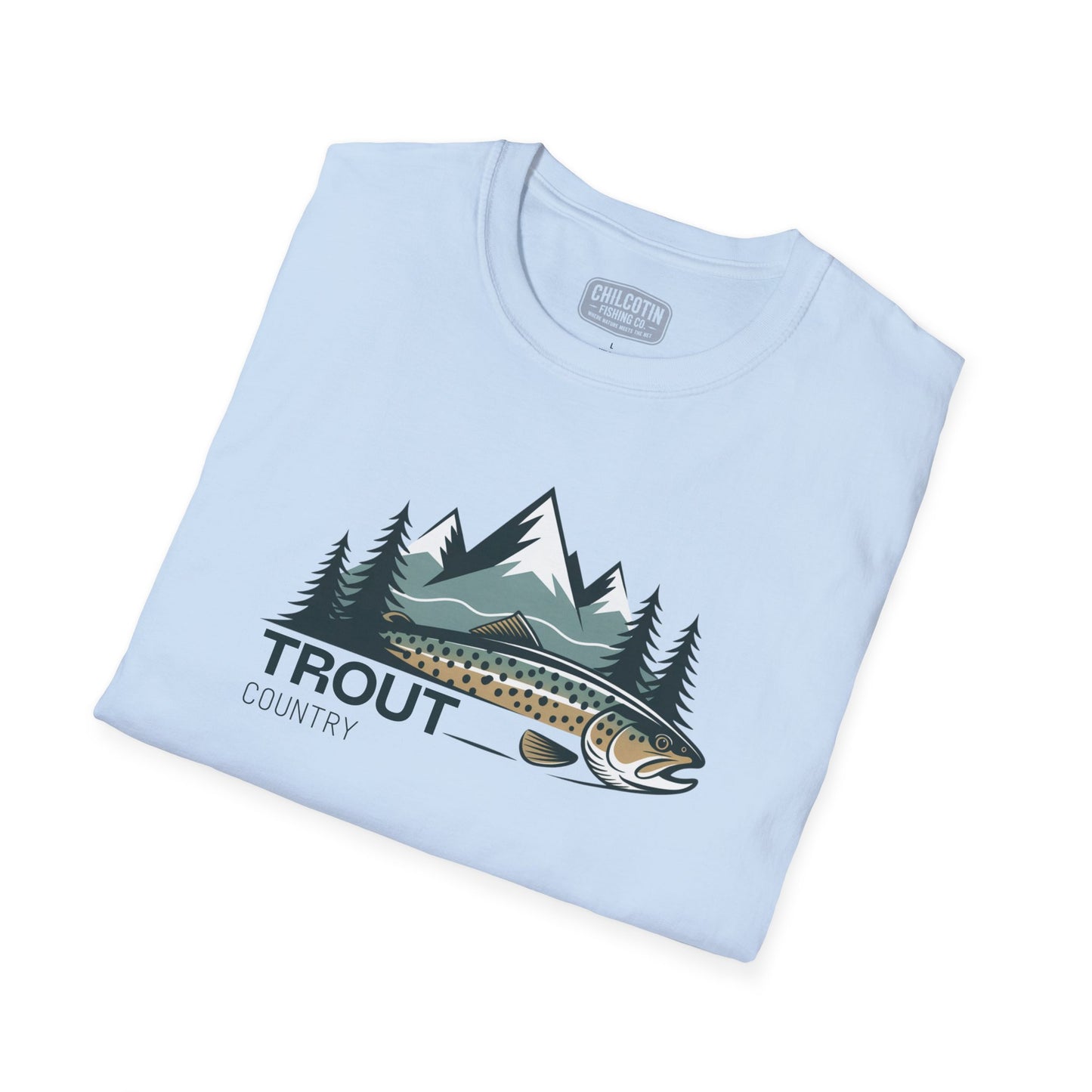 Brown Trout Country Wild Water Wild Fish T-Shirt | Rugged Outdoor Fishing Tee for Anglers