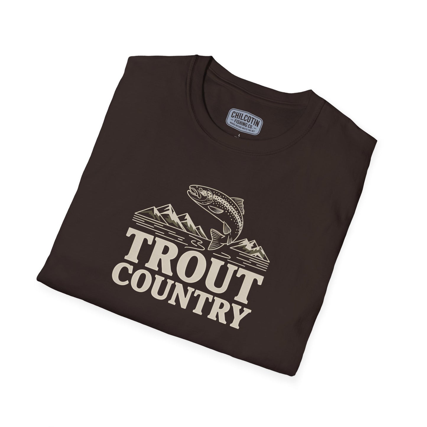 Trout Country Streamline Tee – Clean Line Art Fishing Graphic Tee