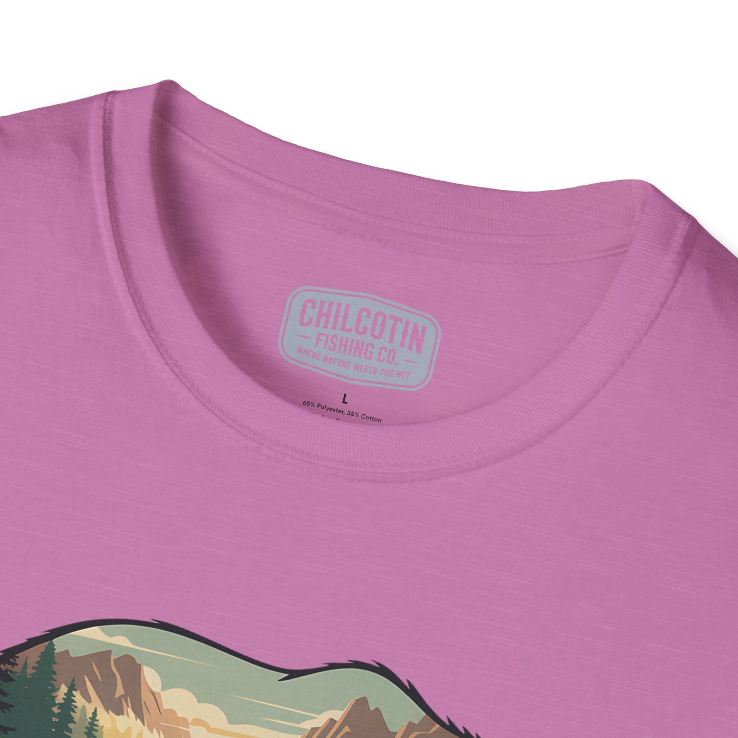 Grizzly Fall Scene Fishing T-Shirt | Rugged Outdoor Tee for Backcountry Anglers