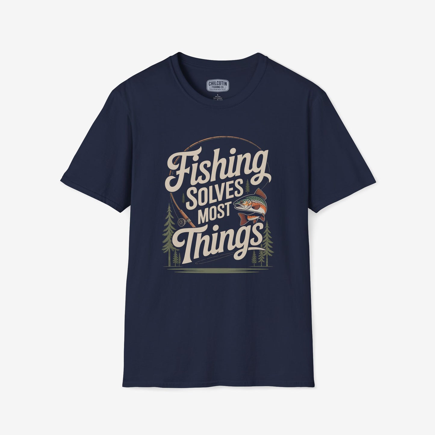 Fishing Solves Most Things T-Shirt for Anglers