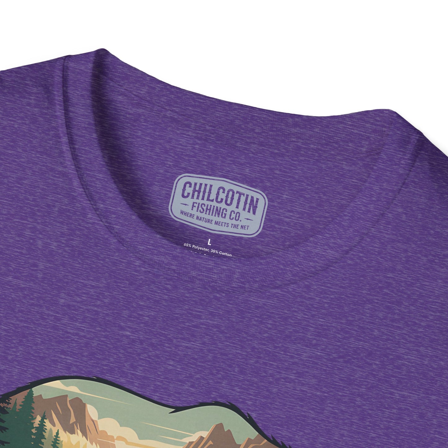 Grizzly Fall Scene Fishing T-Shirt | Rugged Outdoor Tee for Backcountry Anglers