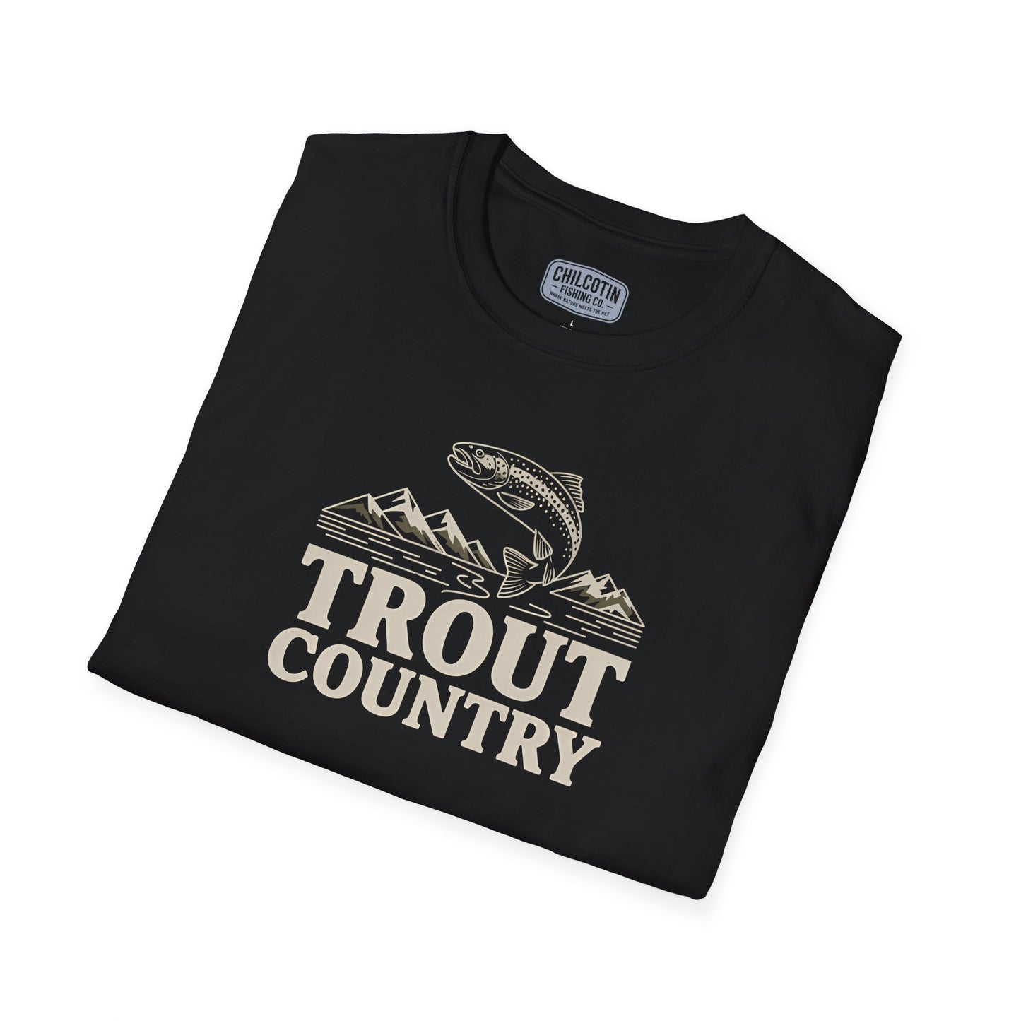 Trout Country Streamline Tee – Clean Line Art Fishing Graphic Tee