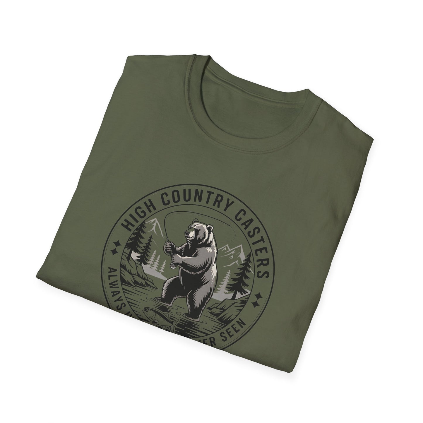 Adventure Bear Fishing T-Shirt | Outdoor Enthusiast Tee, Gift for Nature Lovers, Hiking Apparel, Casual Wear, Campfire T-Shirt
