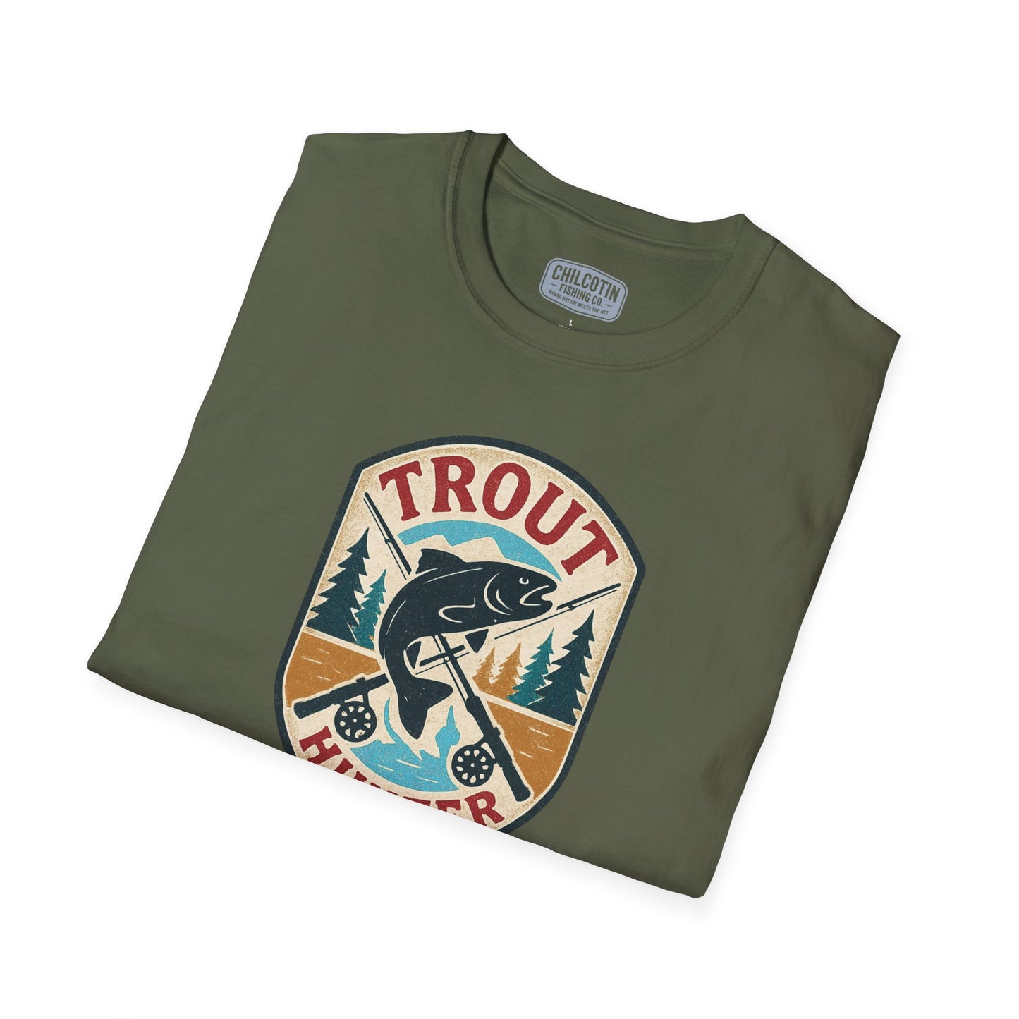 Trout Hunter Tee – Retro Fishing Shirt for Anglers & Outdoor Adventures