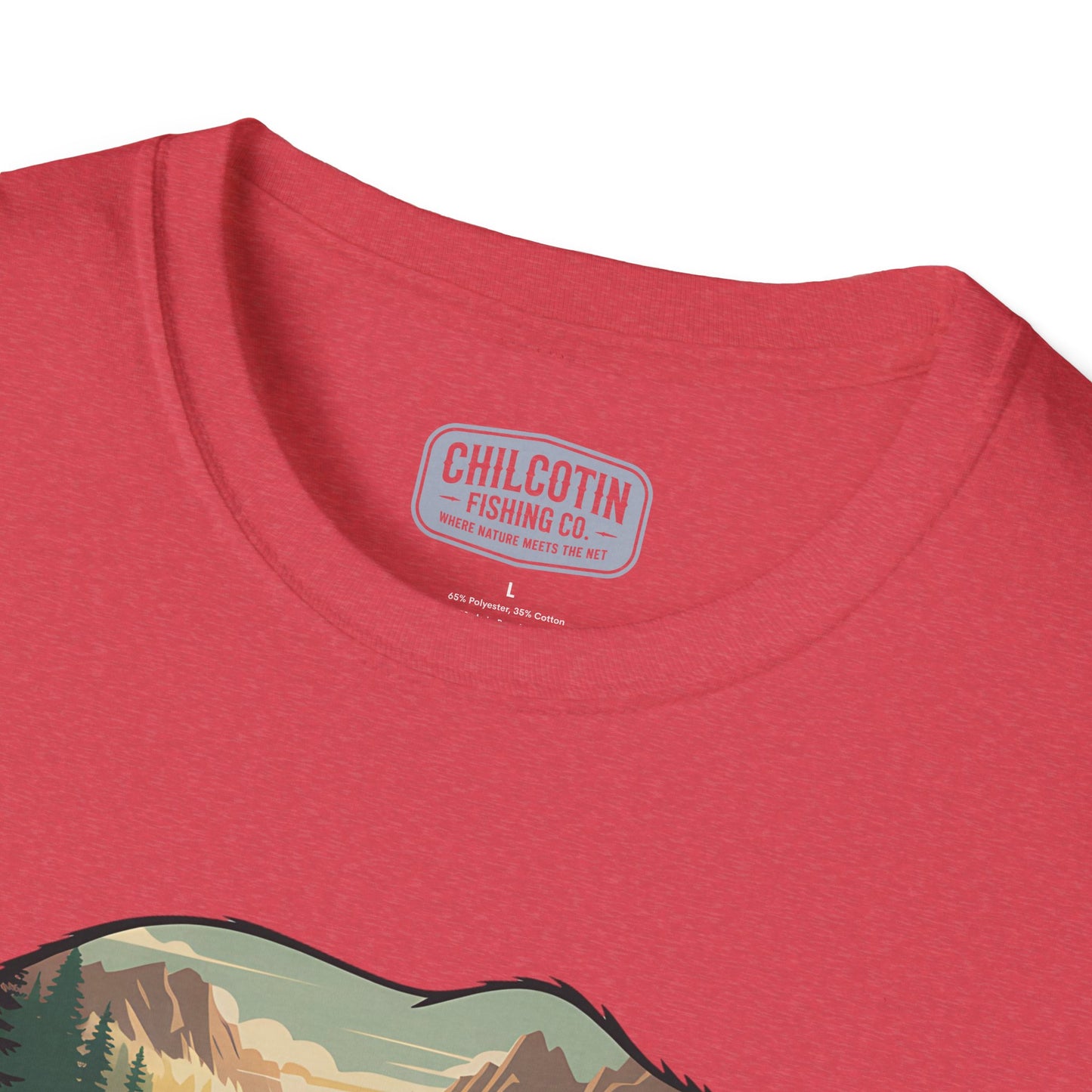 Grizzly Fall Scene Fishing T-Shirt | Rugged Outdoor Tee for Backcountry Anglers