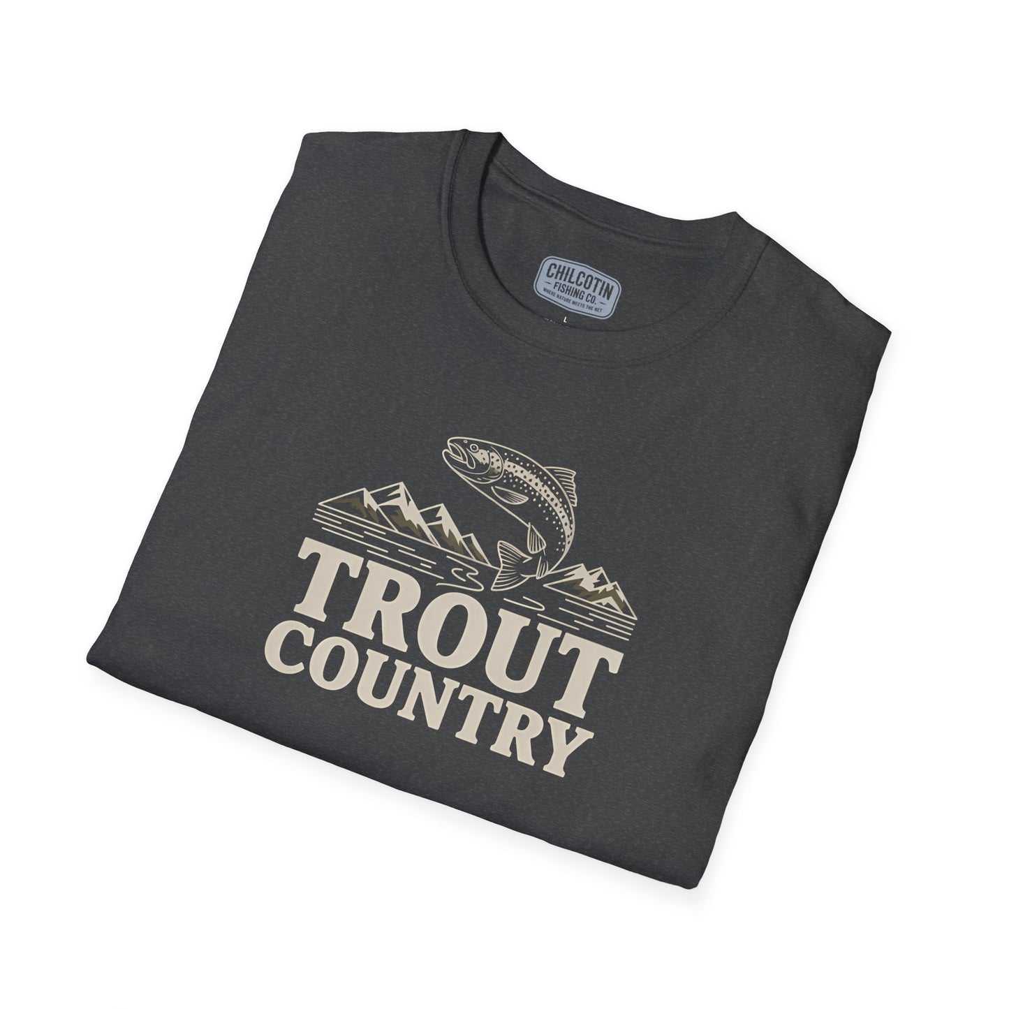 Trout Country Streamline Tee – Clean Line Art Fishing Graphic Tee