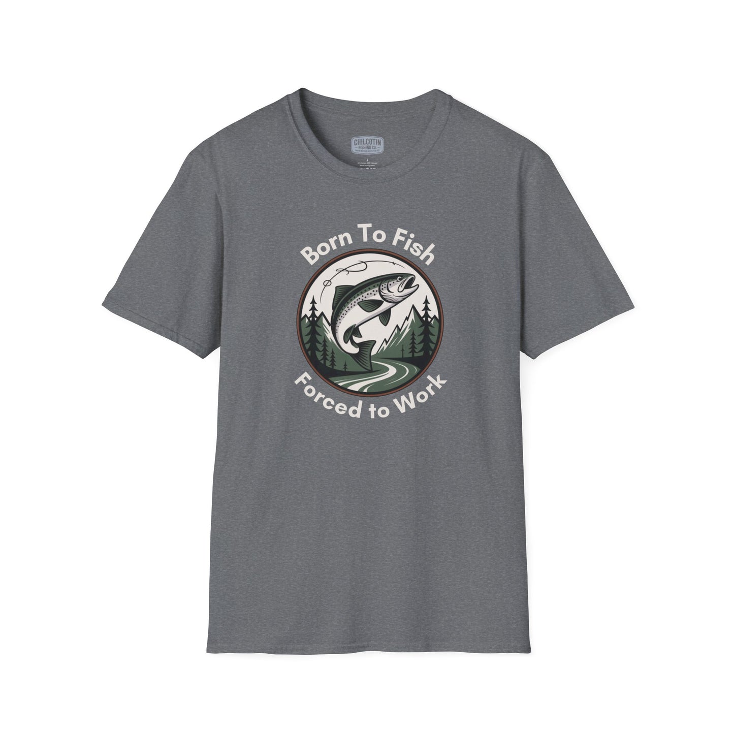 Born To Fish, Forced to Work T-Shirt | Relaxing Fishing Tee | Perfect Gift for Nature Lovers, Outdoor Enthusiasts, Father's Day, or Casual Wear