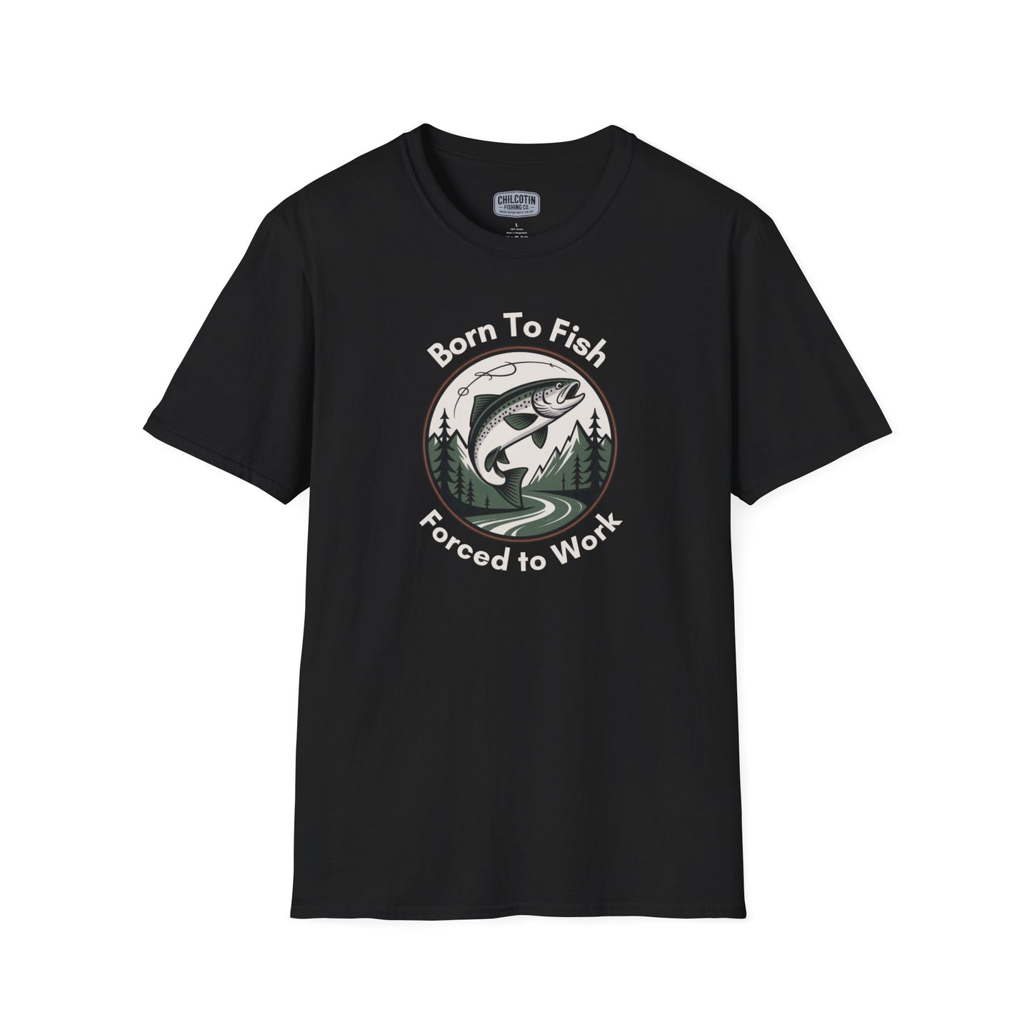 Born To Fish, Forced To Work T-Shirt – Funny Fishing Tee for Anglers