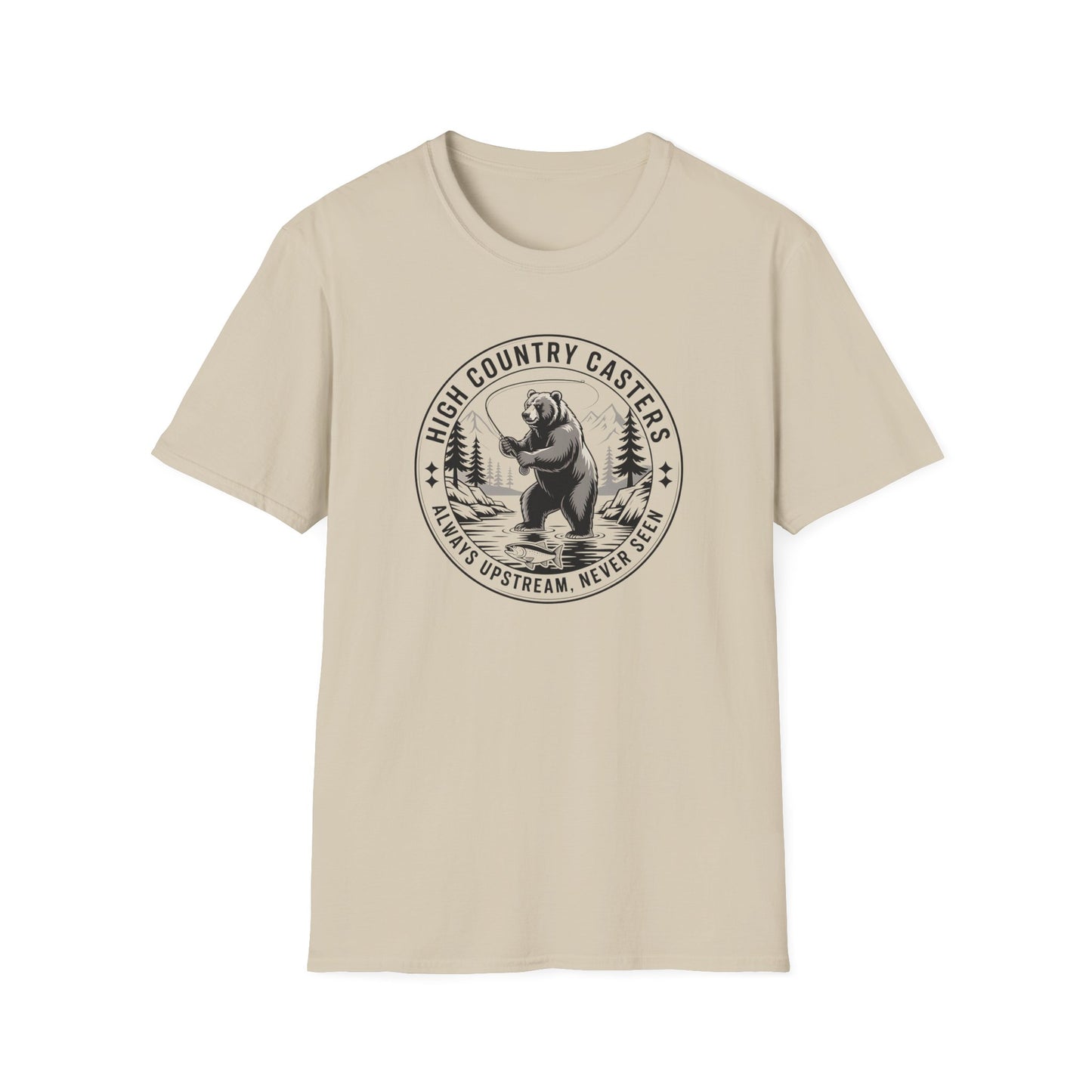 Adventure Bear Fishing T-Shirt | Outdoor Enthusiast Tee, Gift for Nature Lovers, Hiking Apparel, Casual Wear, Campfire T-Shirt