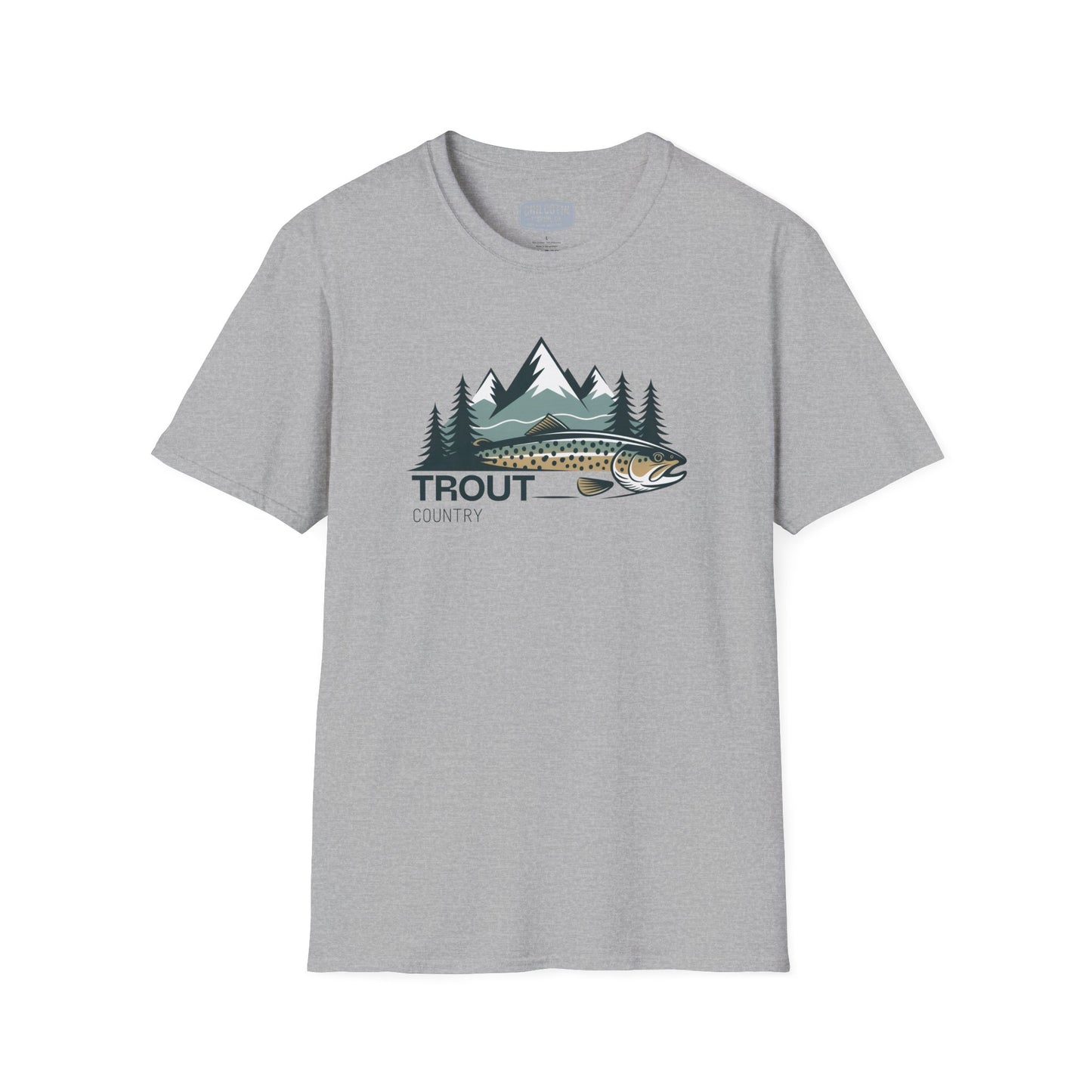 Brown Trout Country Wild Water Wild Fish T-Shirt | Rugged Outdoor Fishing Tee for Anglers