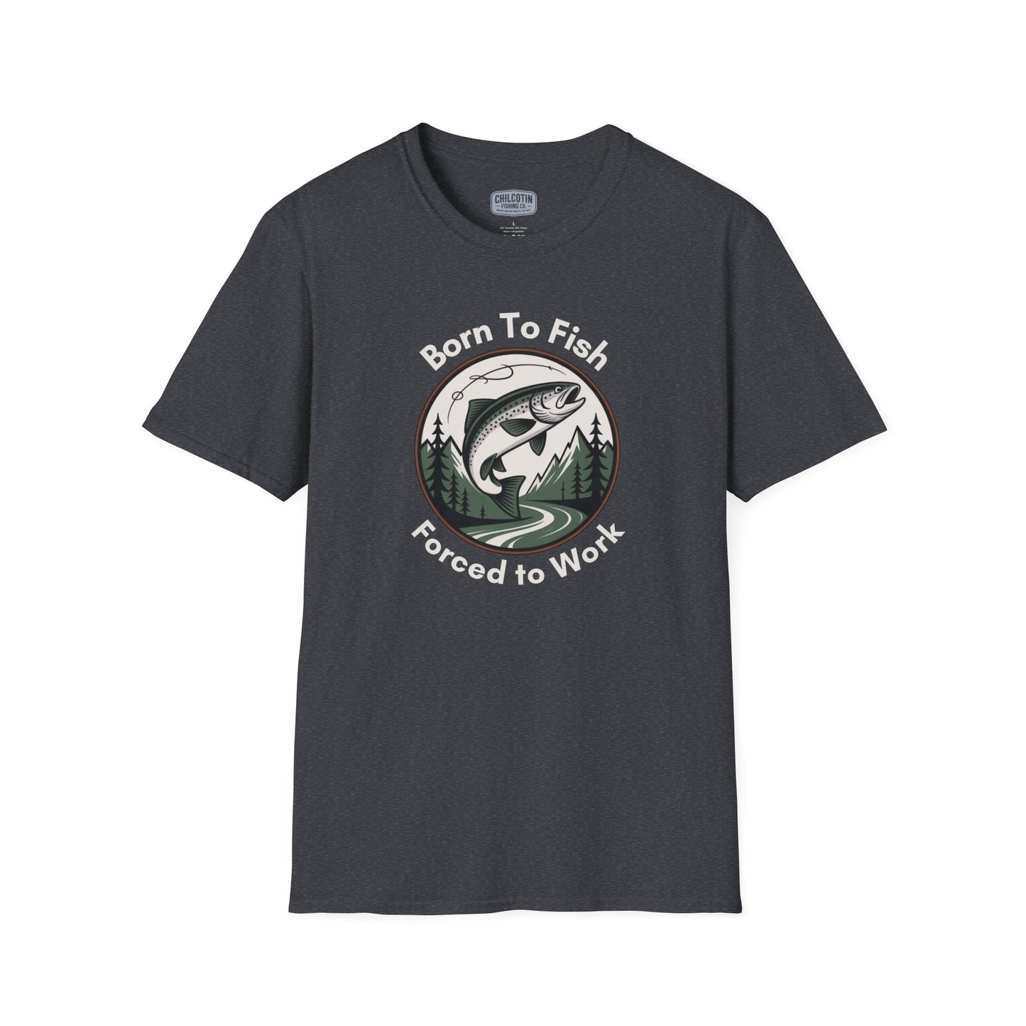 Born To Fish, Forced to Work T-Shirt | Relaxing Fishing Tee | Perfect Gift for Nature Lovers, Outdoor Enthusiasts, Father's Day, or Casual Wear