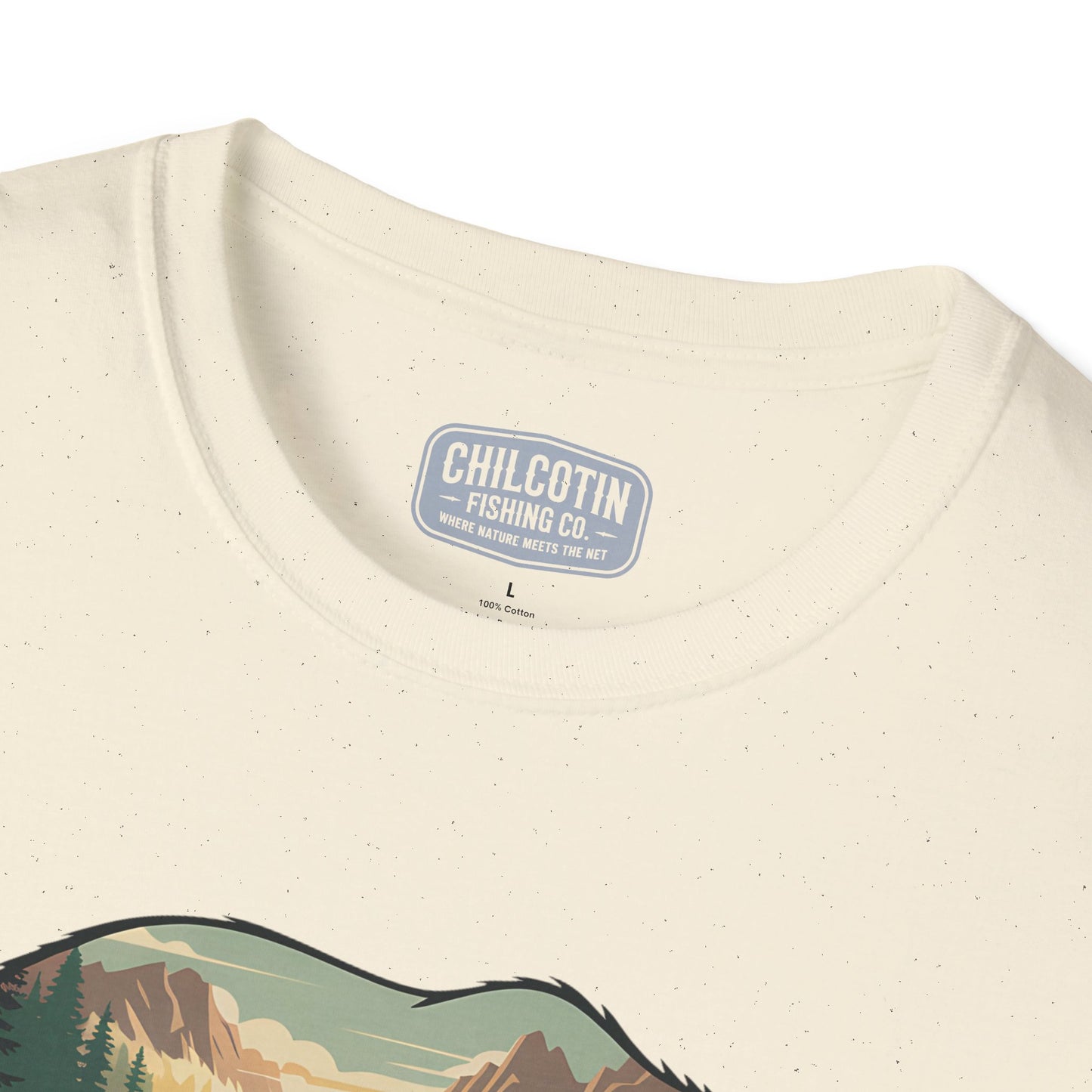 Grizzly Fall Scene Fishing T-Shirt | Rugged Outdoor Tee for Backcountry Anglers