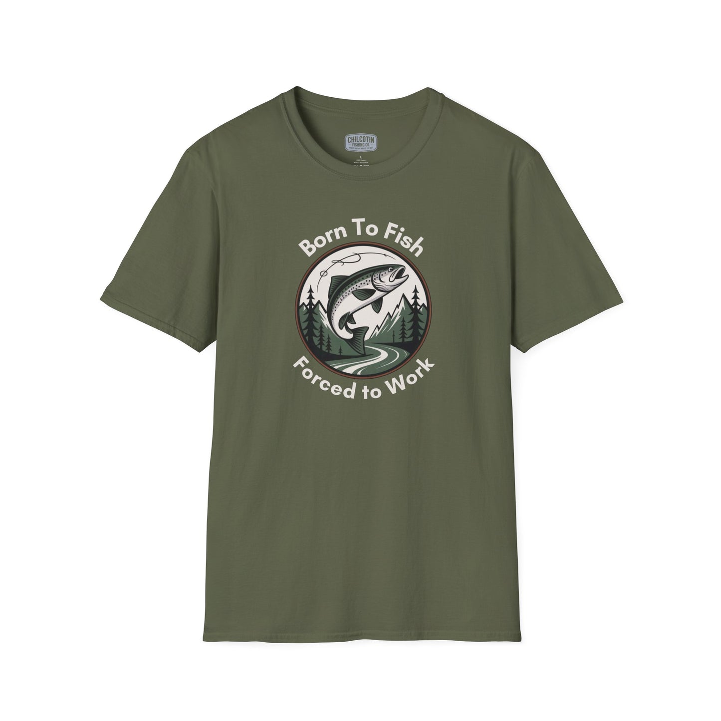 Born To Fish, Forced To Work T-Shirt – Funny Fishing Tee for Anglers