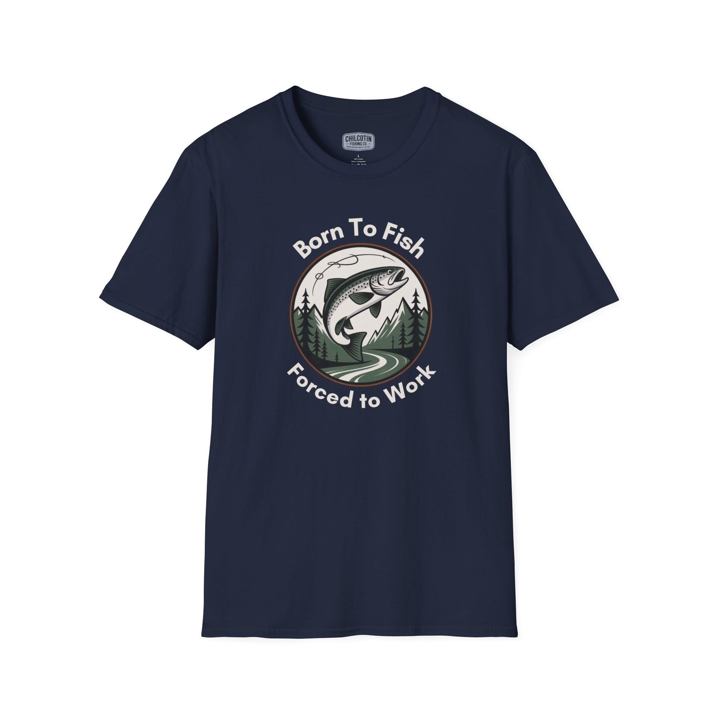Born To Fish, Forced to Work T-Shirt | Relaxing Fishing Tee | Perfect Gift for Nature Lovers, Outdoor Enthusiasts, Father's Day, or Casual Wear