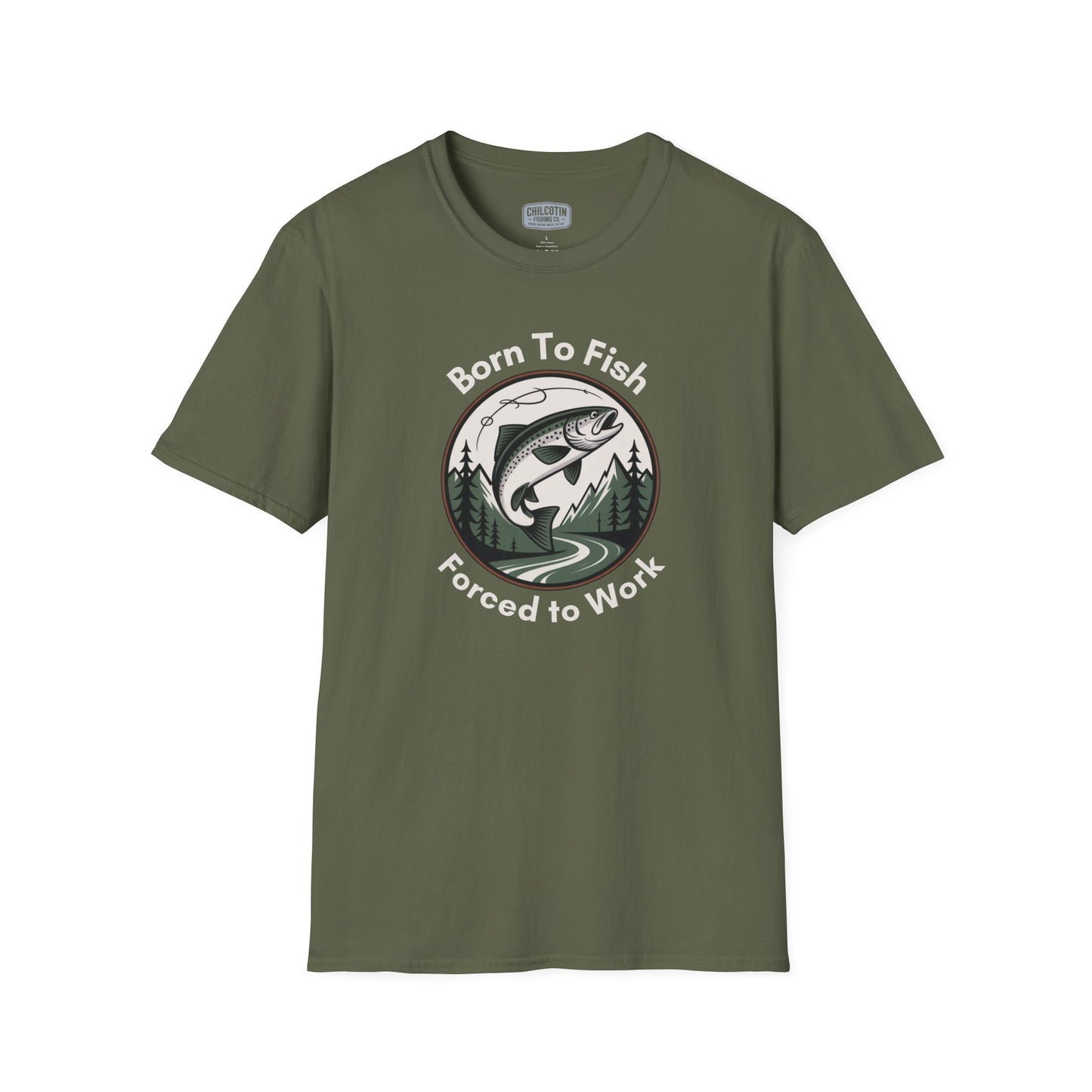 Born To Fish, Forced to Work T-Shirt | Relaxing Fishing Tee | Perfect Gift for Nature Lovers, Outdoor Enthusiasts, Father's Day, or Casual Wear