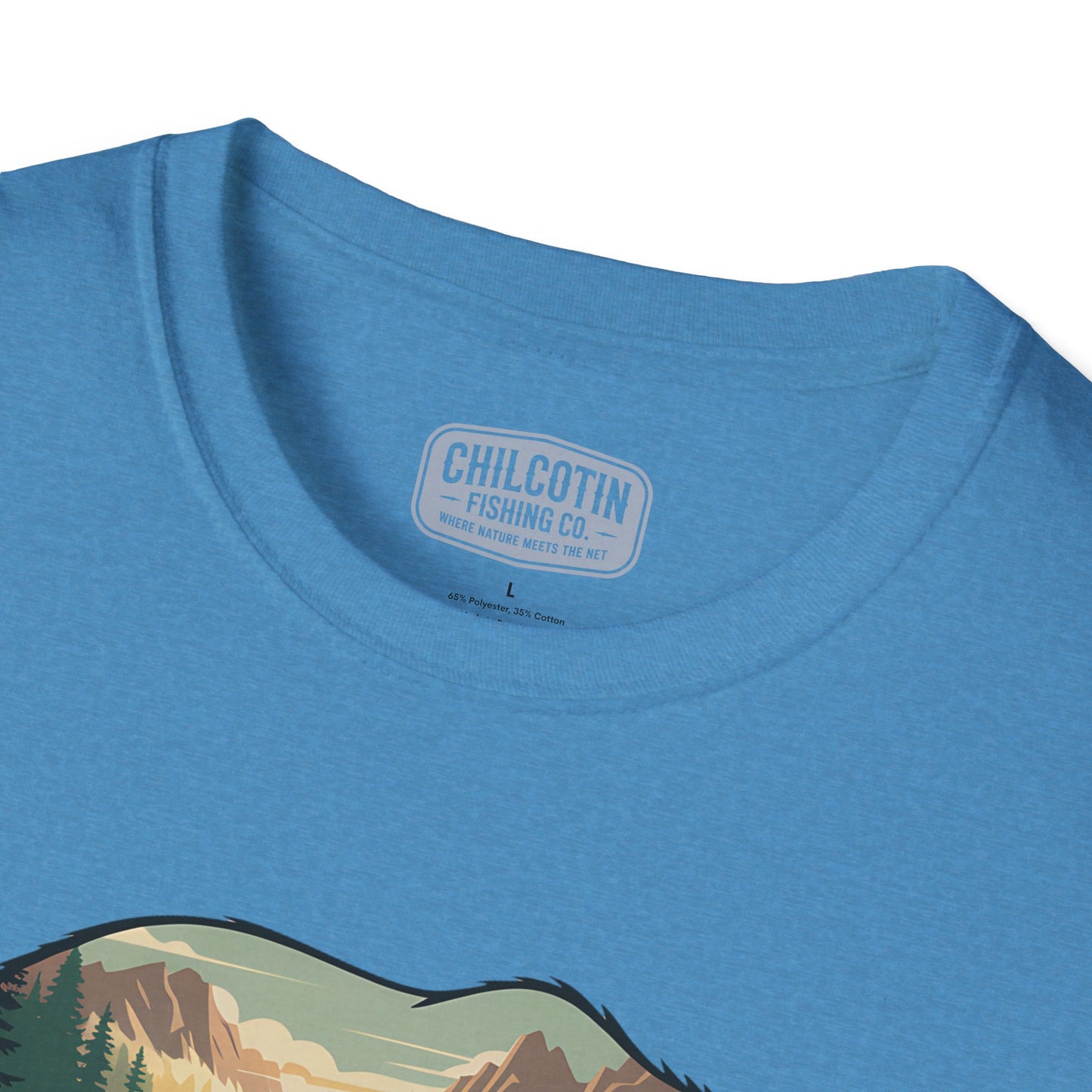 Grizzly Fall Scene Fishing T-Shirt | Rugged Outdoor Tee for Backcountry Anglers
