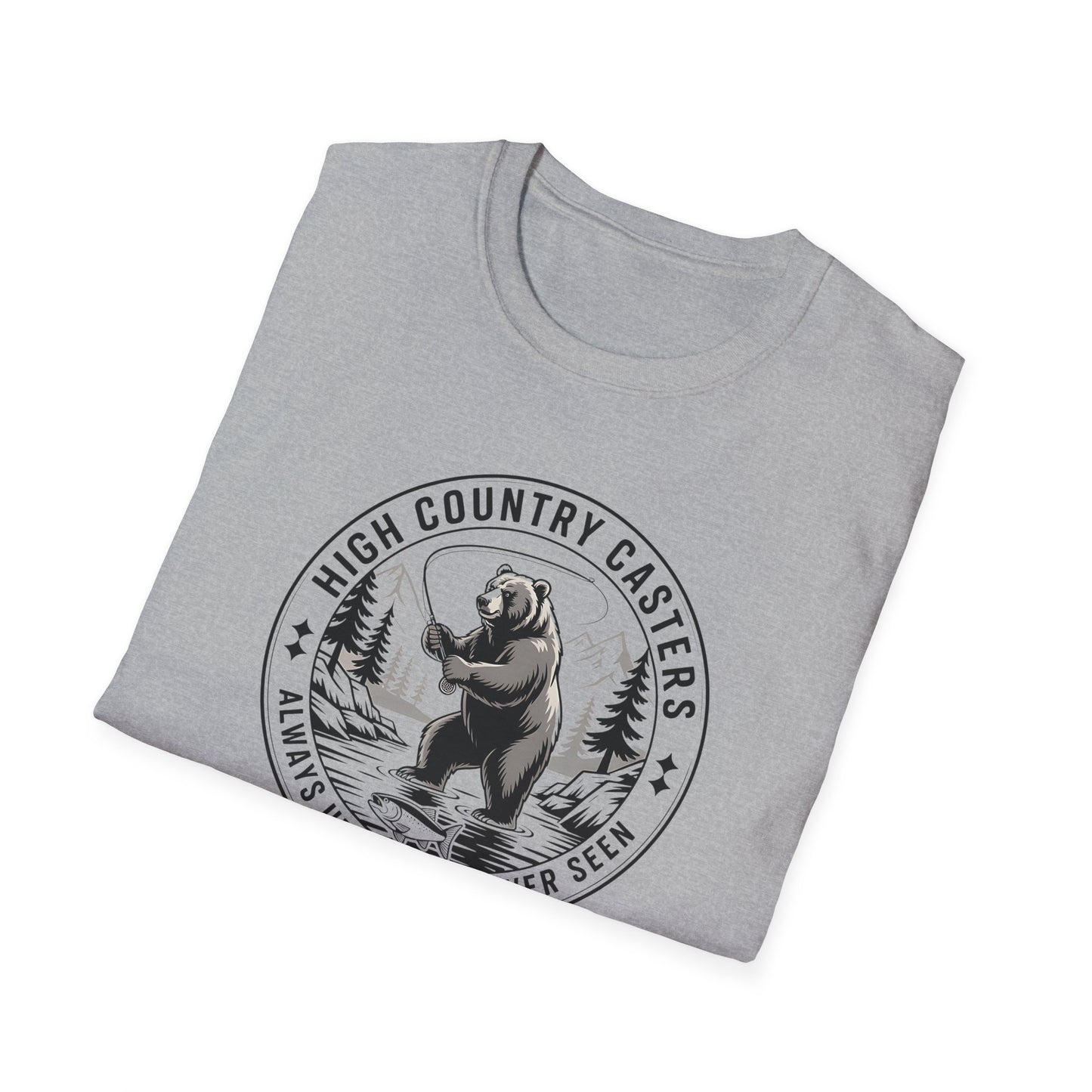 Adventure Bear Fishing T-Shirt | Outdoor Enthusiast Tee, Gift for Nature Lovers, Hiking Apparel, Casual Wear, Campfire T-Shirt