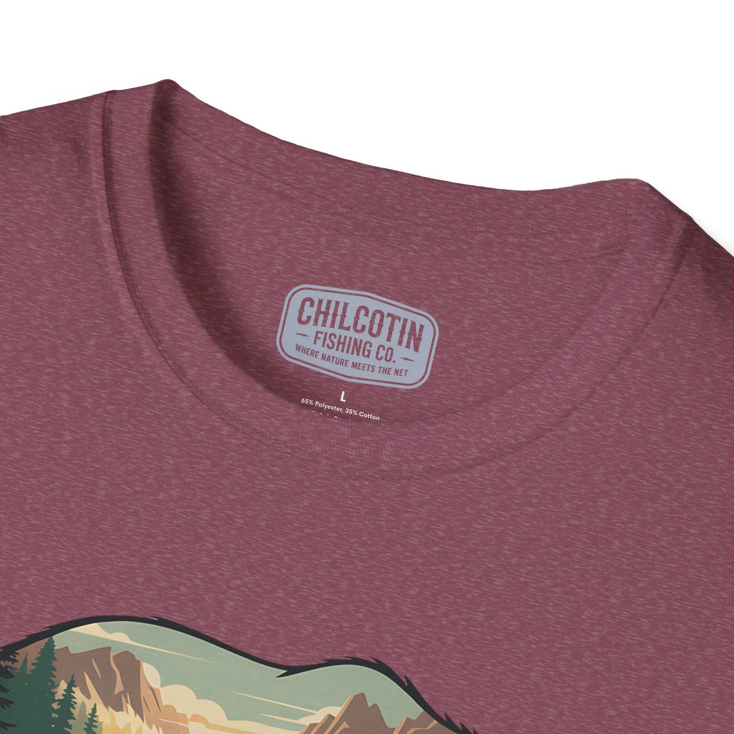 Grizzly Fall Scene Fishing T-Shirt | Rugged Outdoor Tee for Backcountry Anglers