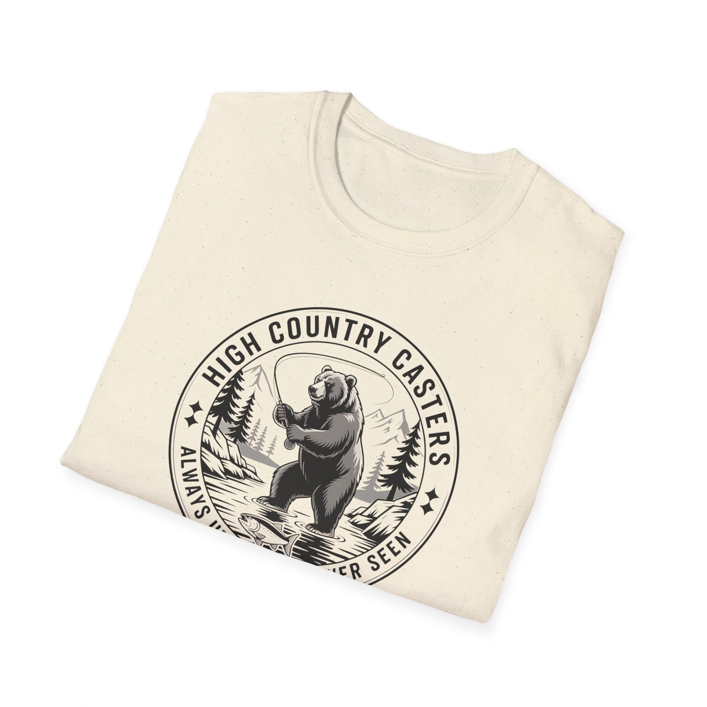 Adventure Bear Fishing T-Shirt | Outdoor Enthusiast Tee, Gift for Nature Lovers, Hiking Apparel, Casual Wear, Campfire T-Shirt