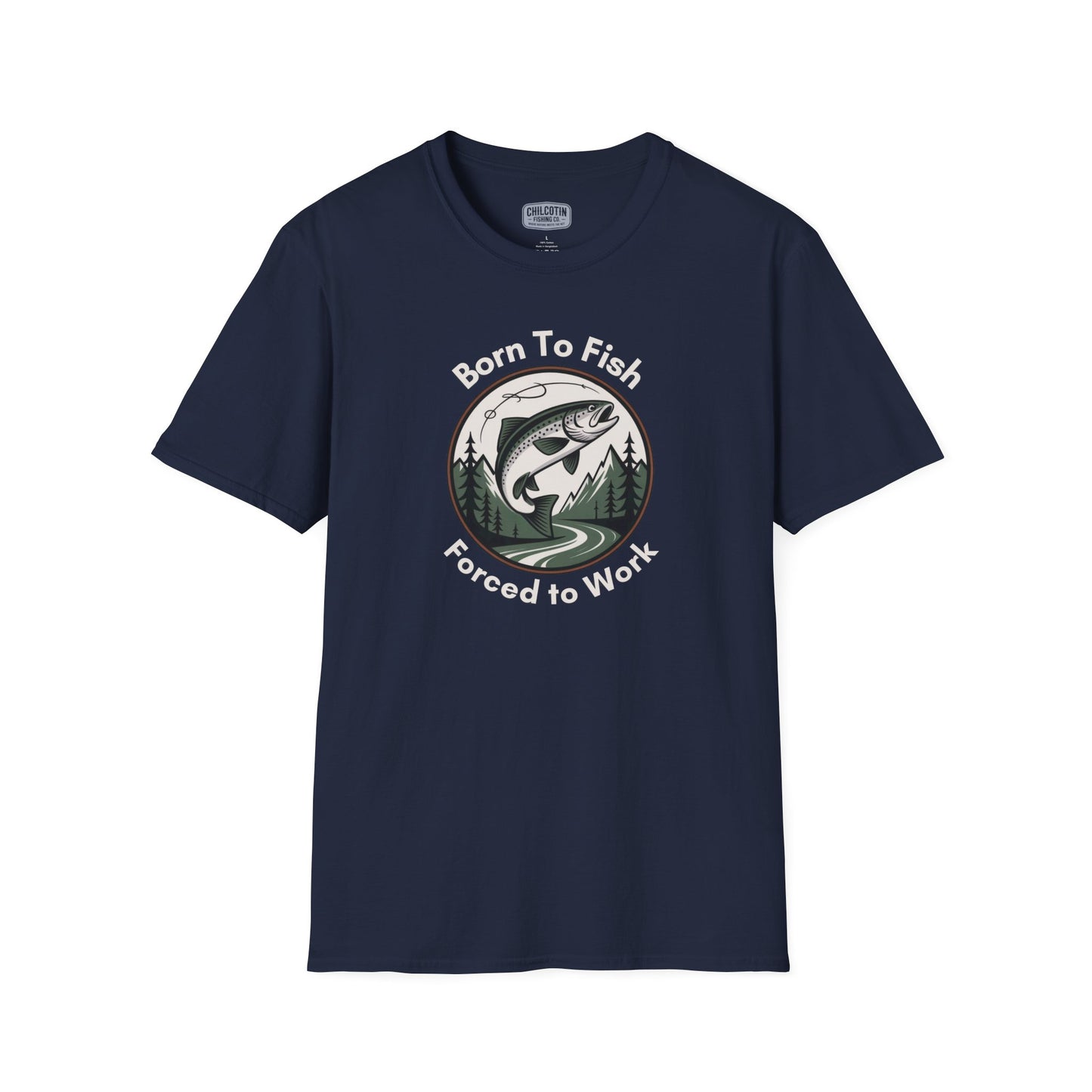 Born To Fish, Forced To Work T-Shirt – Funny Fishing Tee for Anglers
