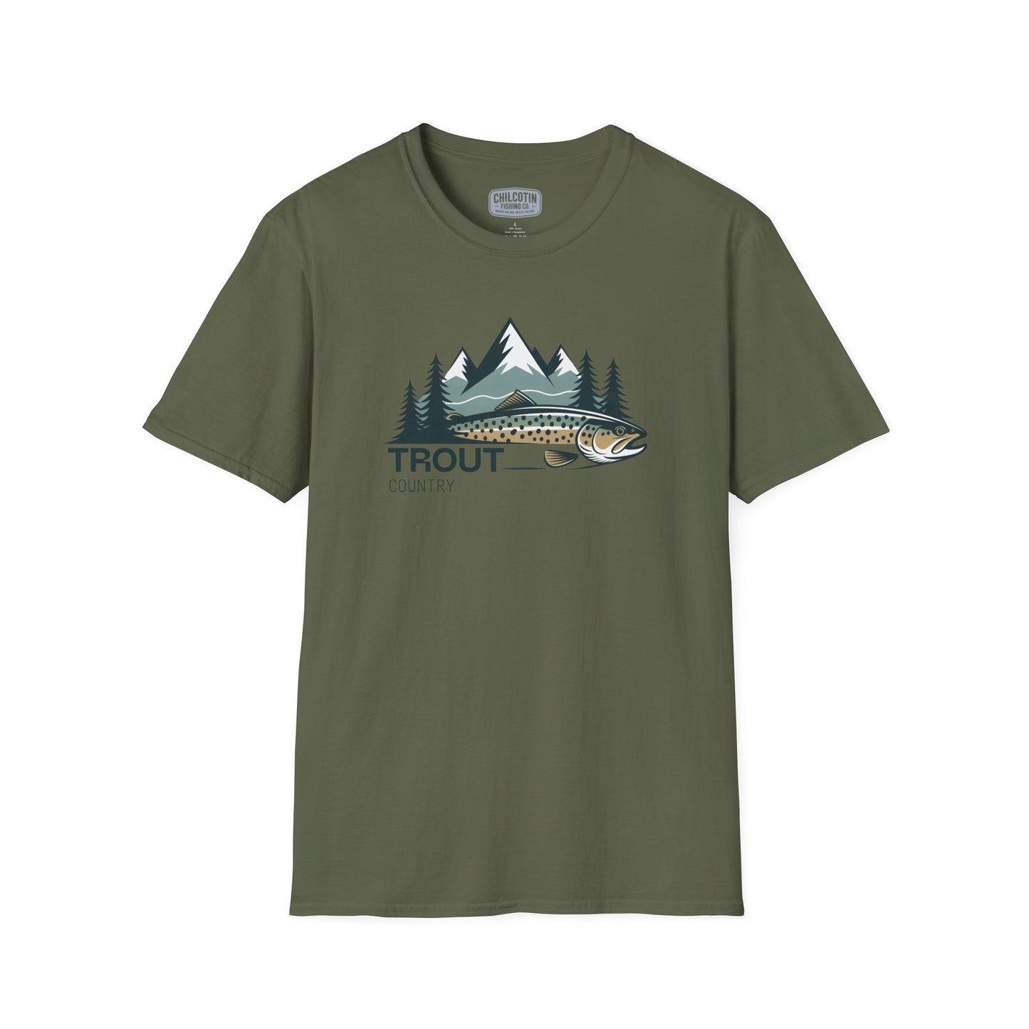 Brown Trout Country Wild Water Wild Fish T-Shirt | Rugged Outdoor Fishing Tee for Anglers