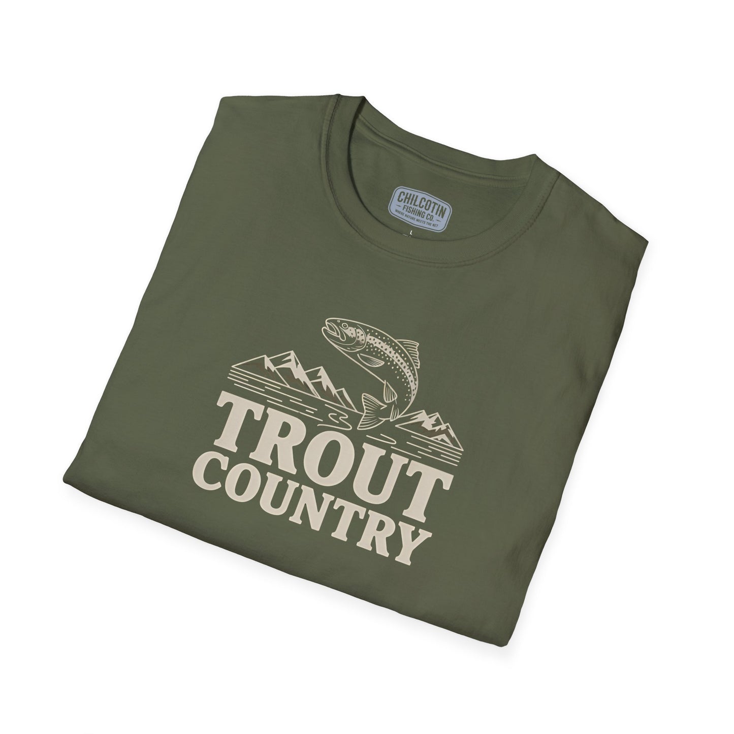 Trout Country Streamline Tee – Clean Line Art Fishing Graphic Tee