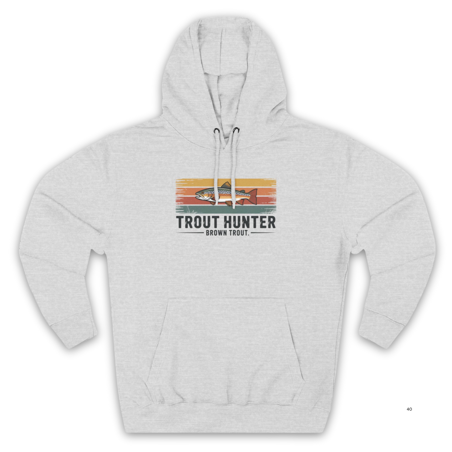 Trout Hunter Brown Trout Hoodie – Retro Stripes Fishing Hoodie for Anglers