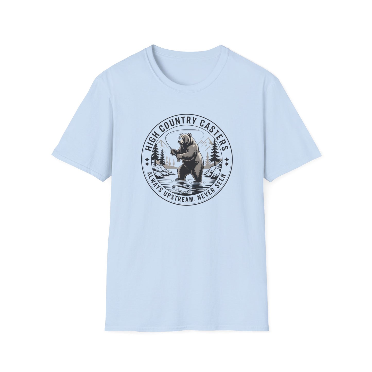 Adventure Bear Fishing T-Shirt | Outdoor Enthusiast Tee, Gift for Nature Lovers, Hiking Apparel, Casual Wear, Campfire T-Shirt