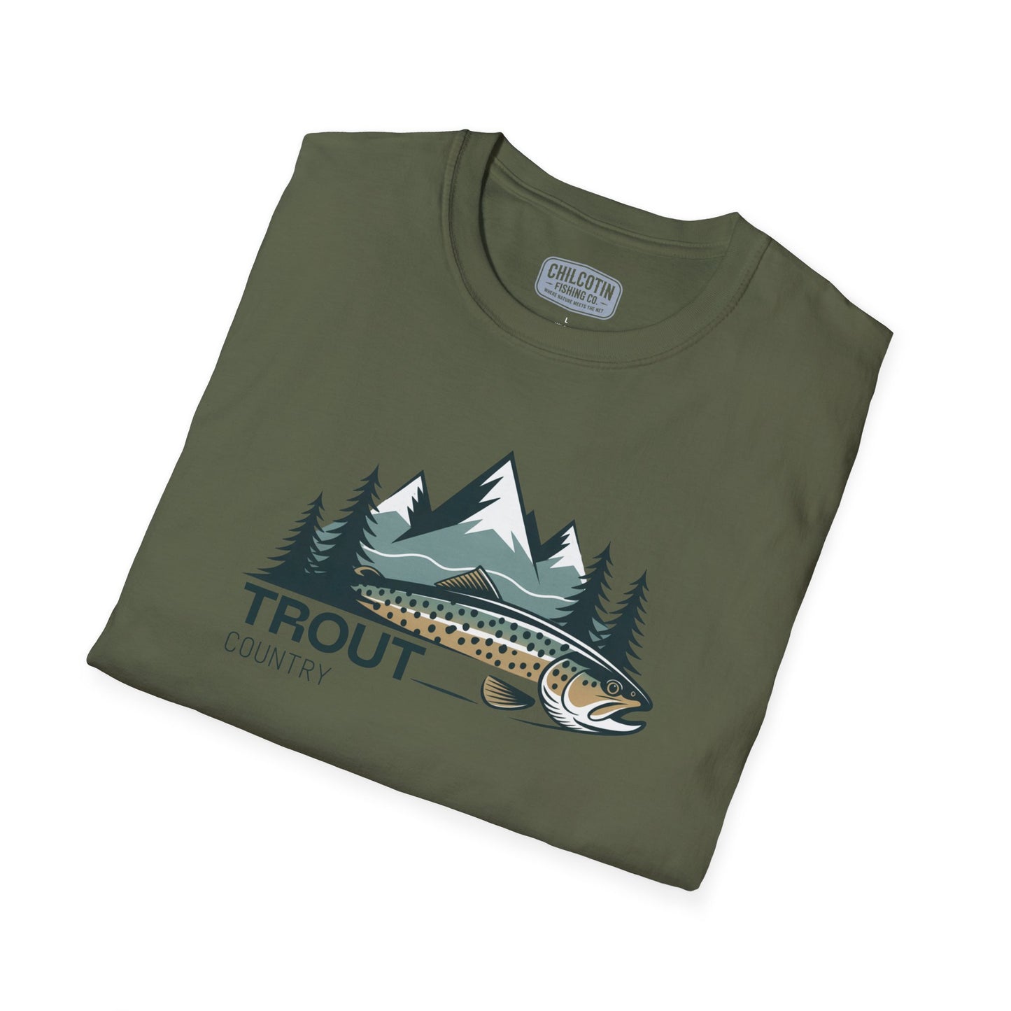 Brown Trout Country Wild Water Wild Fish T-Shirt | Rugged Outdoor Fishing Tee for Anglers
