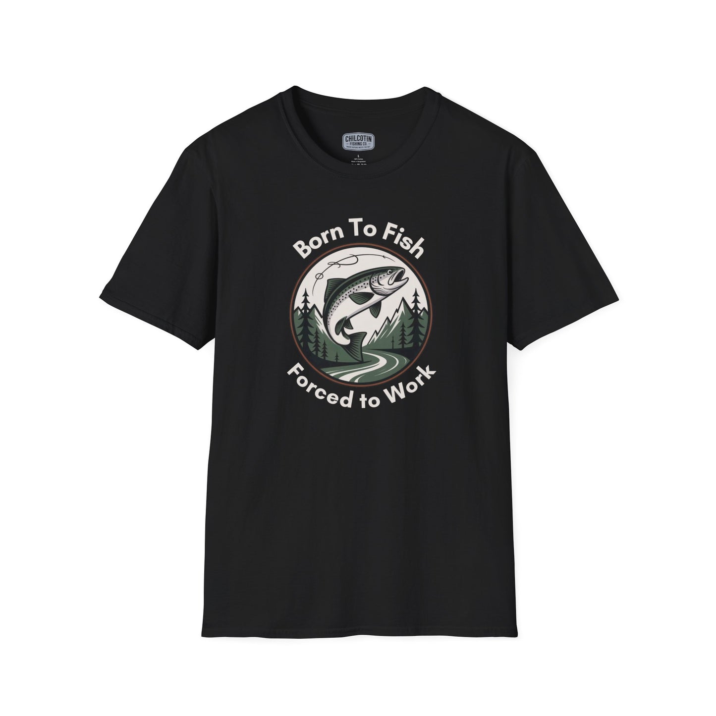 Born To Fish, Forced to Work T-Shirt | Relaxing Fishing Tee | Perfect Gift for Nature Lovers, Outdoor Enthusiasts, Father's Day, or Casual Wear