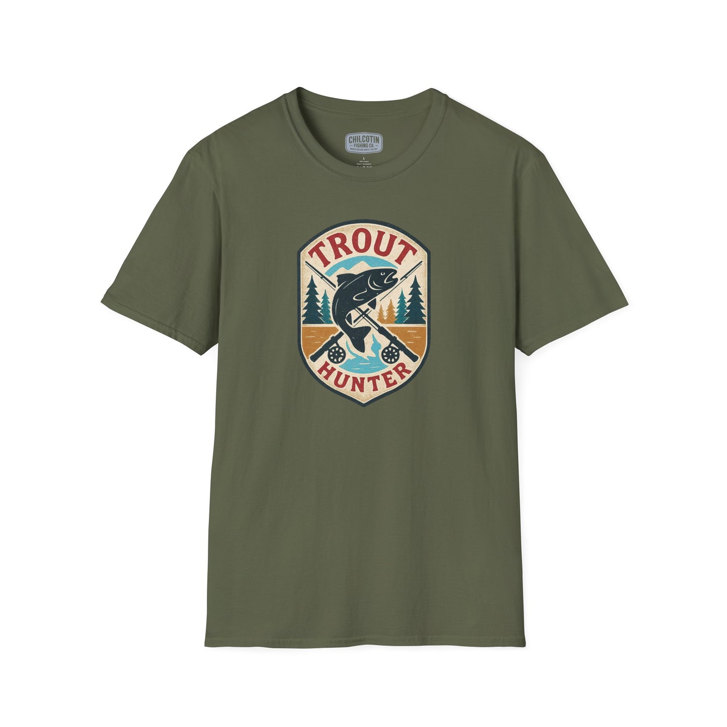 Trout Hunter Tee – Retro Fishing Shirt for Anglers & Outdoor Adventures