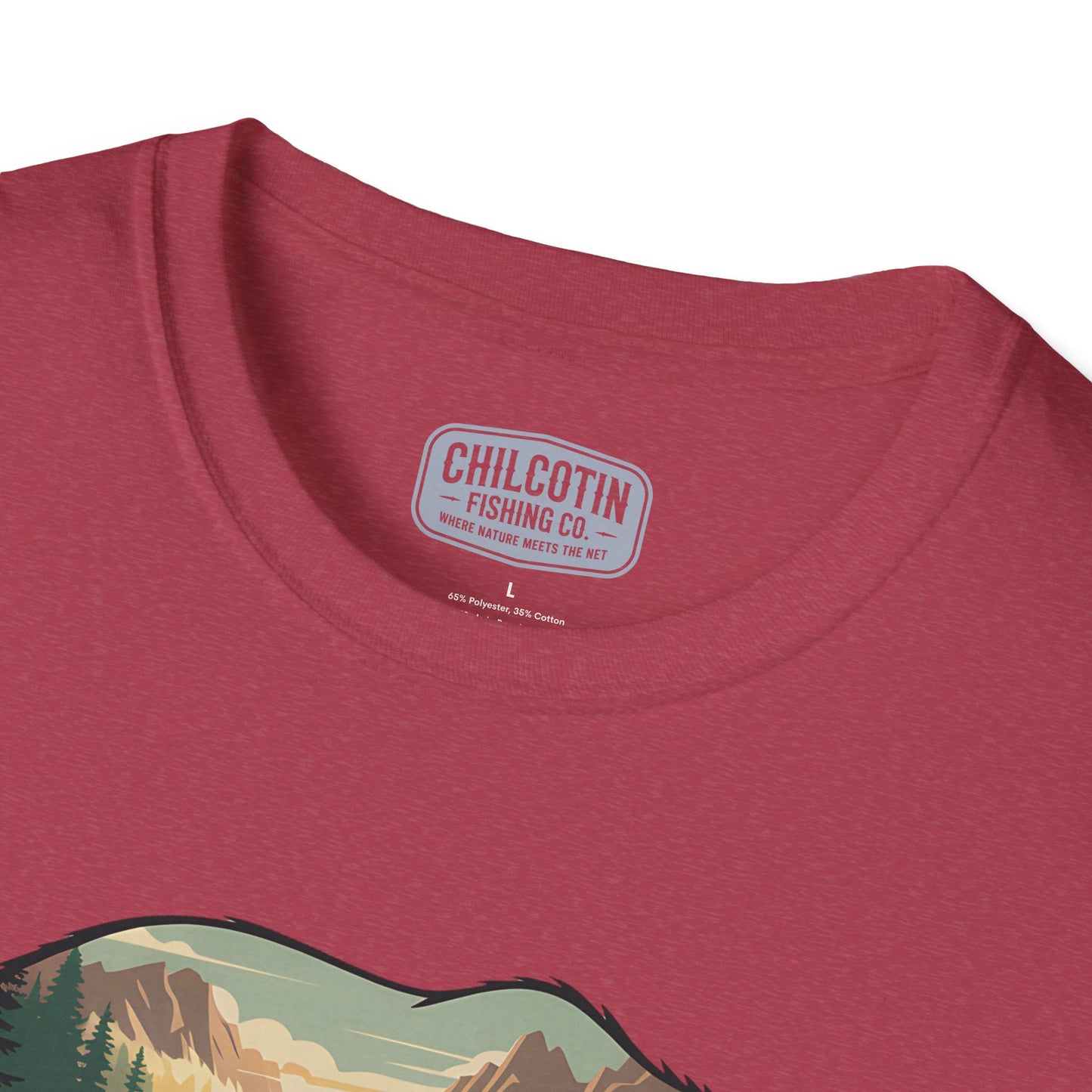 Grizzly Fall Scene Fishing T-Shirt | Rugged Outdoor Tee for Backcountry Anglers