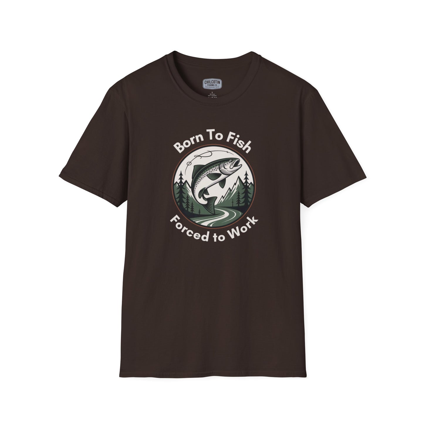 Born To Fish, Forced to Work T-Shirt | Relaxing Fishing Tee | Perfect Gift for Nature Lovers, Outdoor Enthusiasts, Father's Day, or Casual Wear
