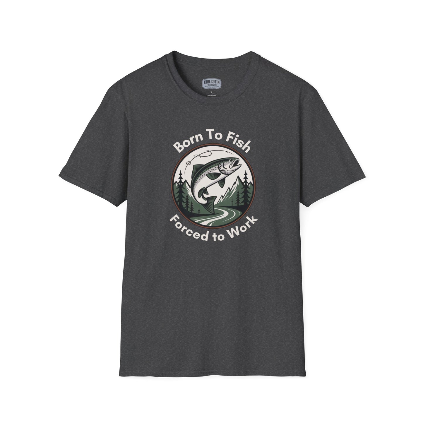 Born To Fish, Forced to Work T-Shirt | Relaxing Fishing Tee | Perfect Gift for Nature Lovers, Outdoor Enthusiasts, Father's Day, or Casual Wear