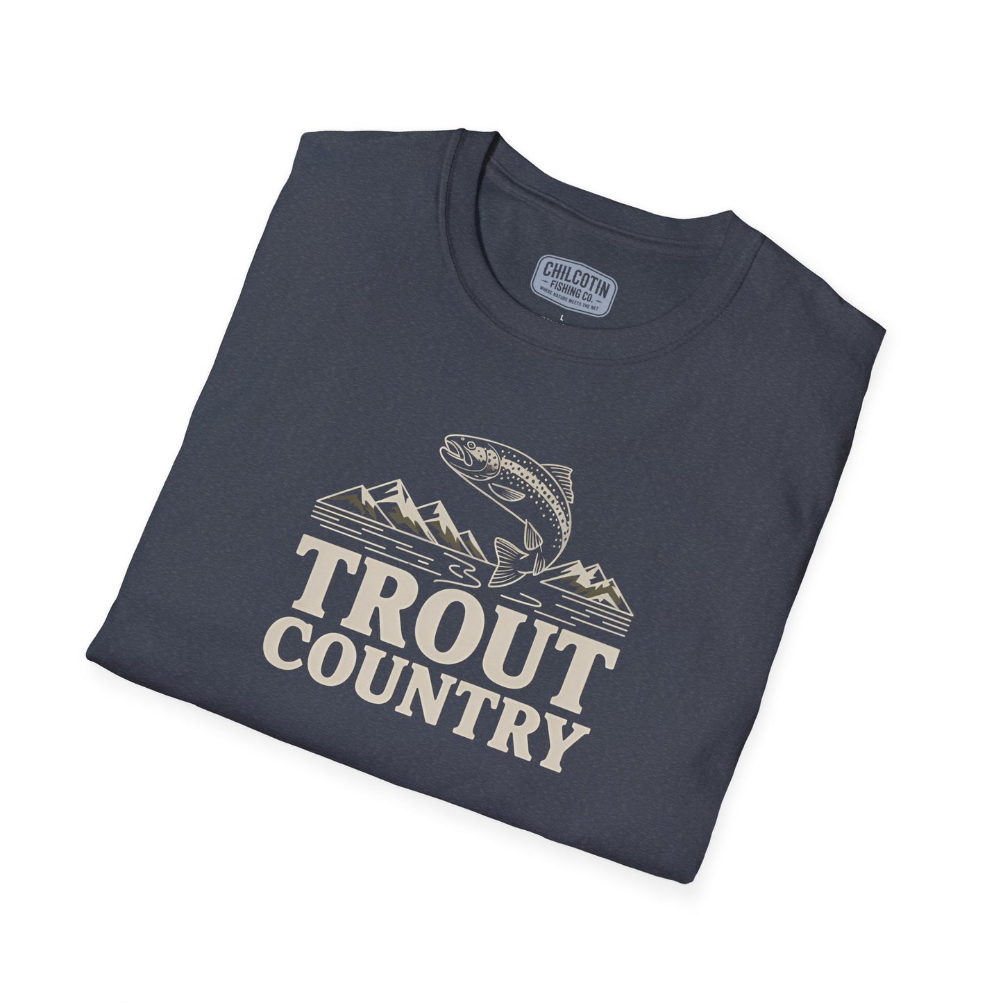 Trout Country Streamline Tee – Clean Line Art Fishing Graphic Tee