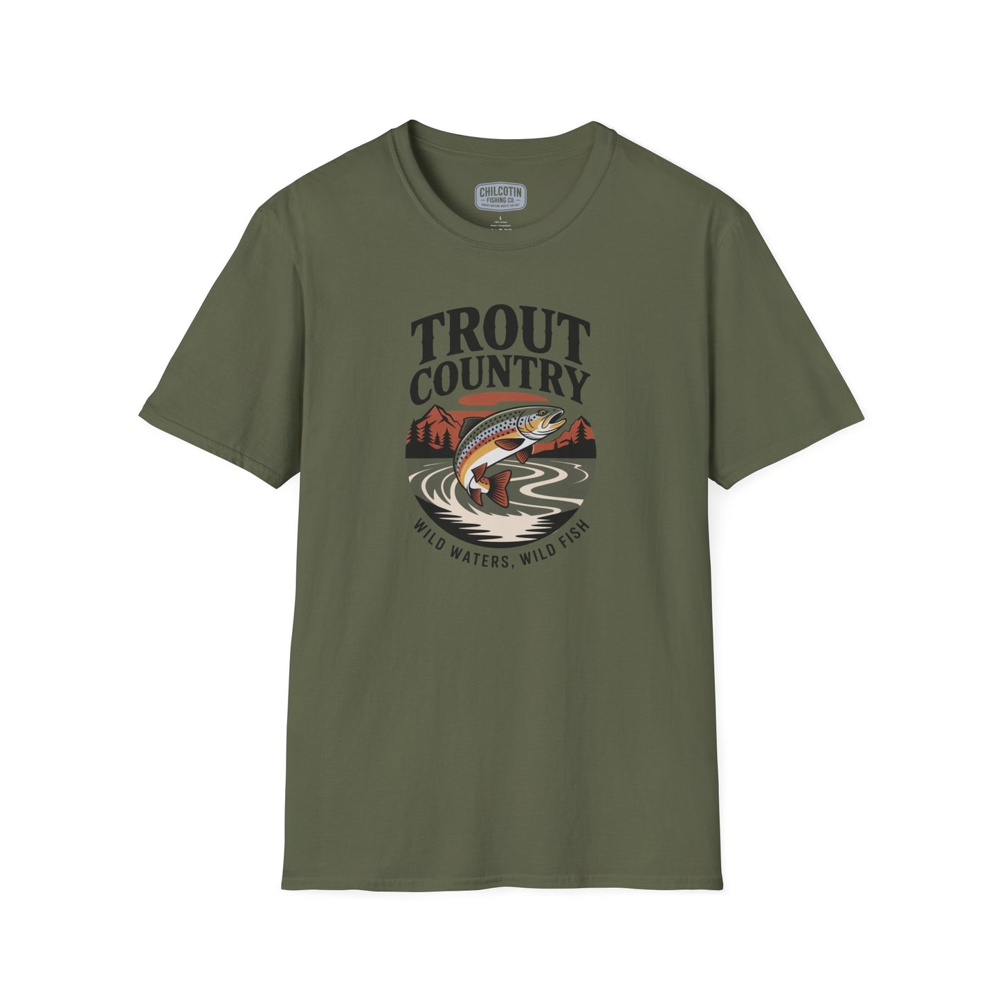 Trout Country Wild Waters Fishing T-Shirt | Rugged Angler Tee