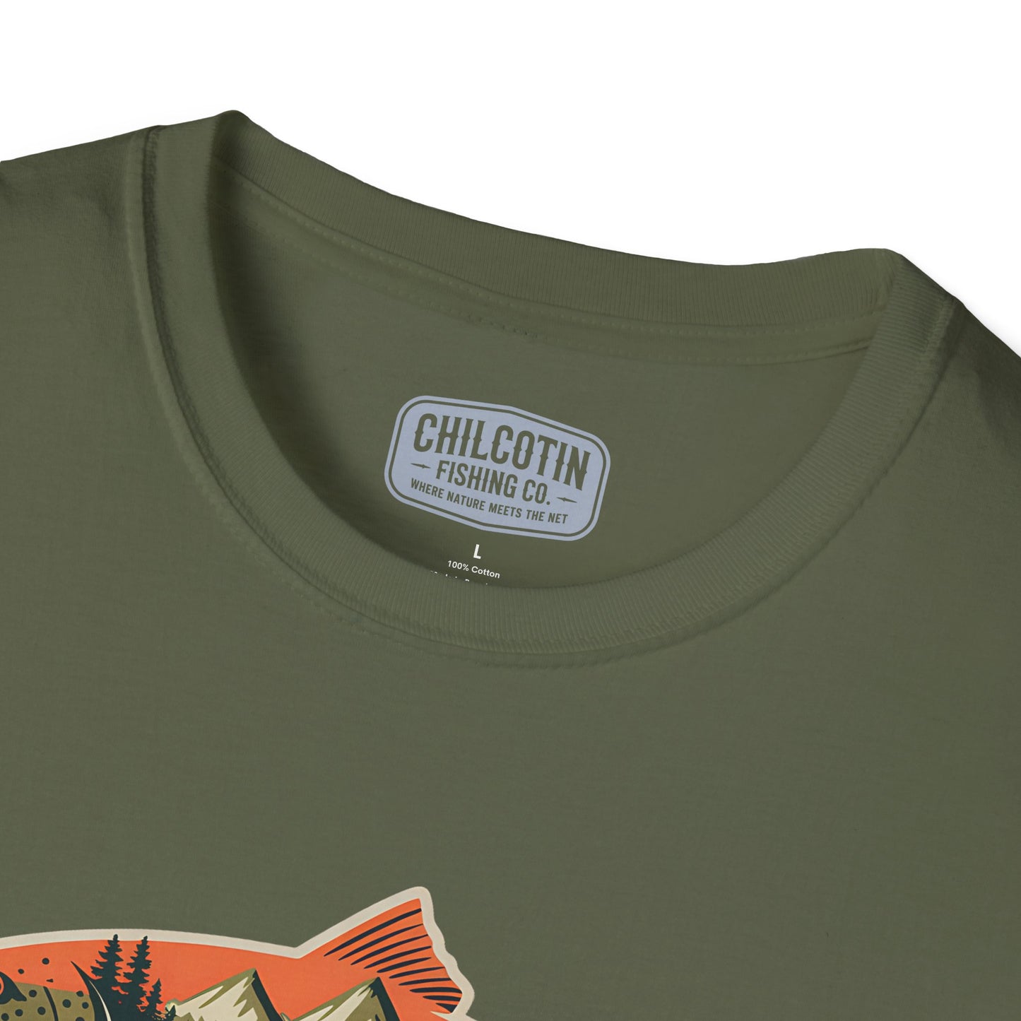 Trout Outline Mountain River T-Shirt – Outdoor Fishing Apparel