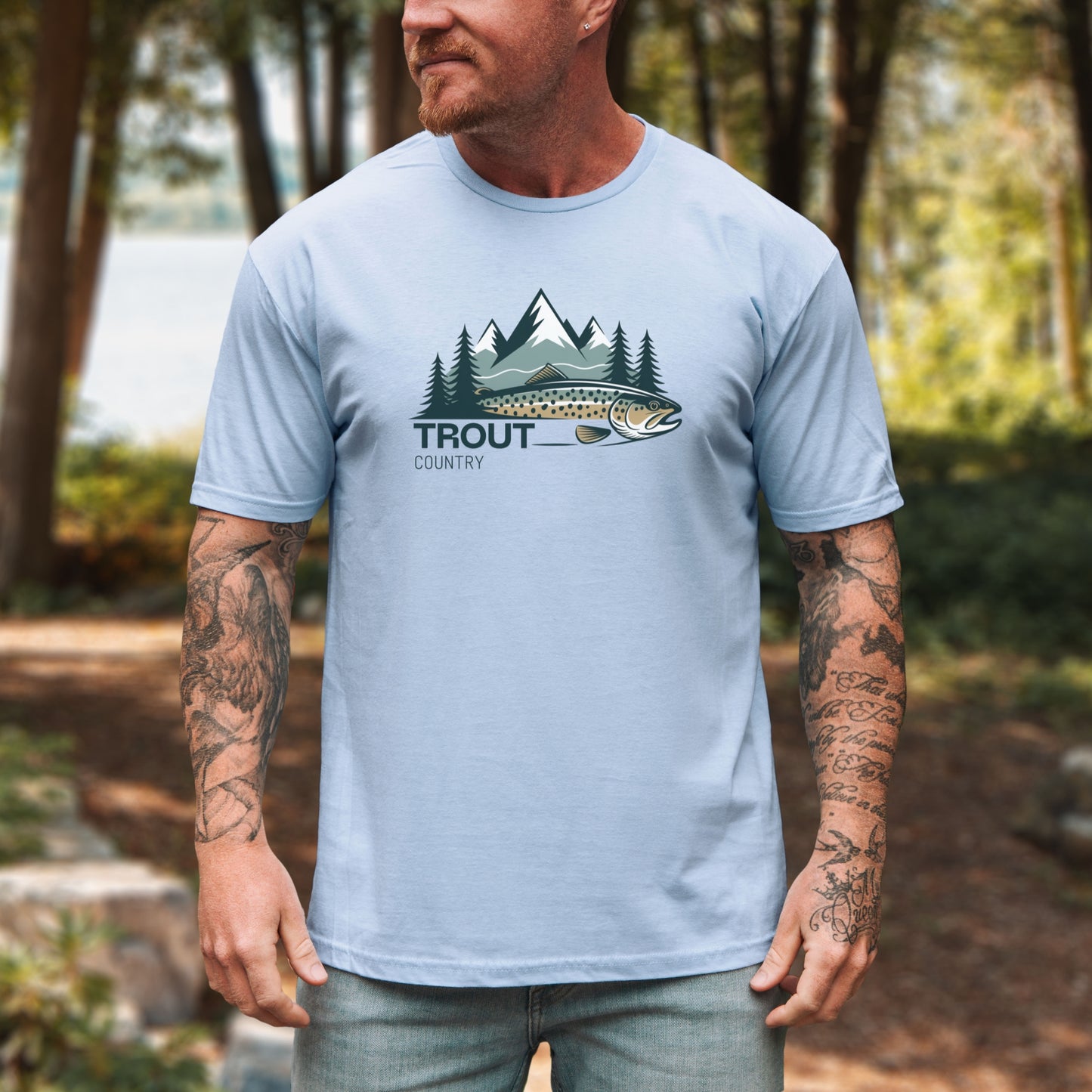 Brown Trout Country Wild Water Wild Fish T-Shirt | Rugged Outdoor Fishing Tee for Anglers