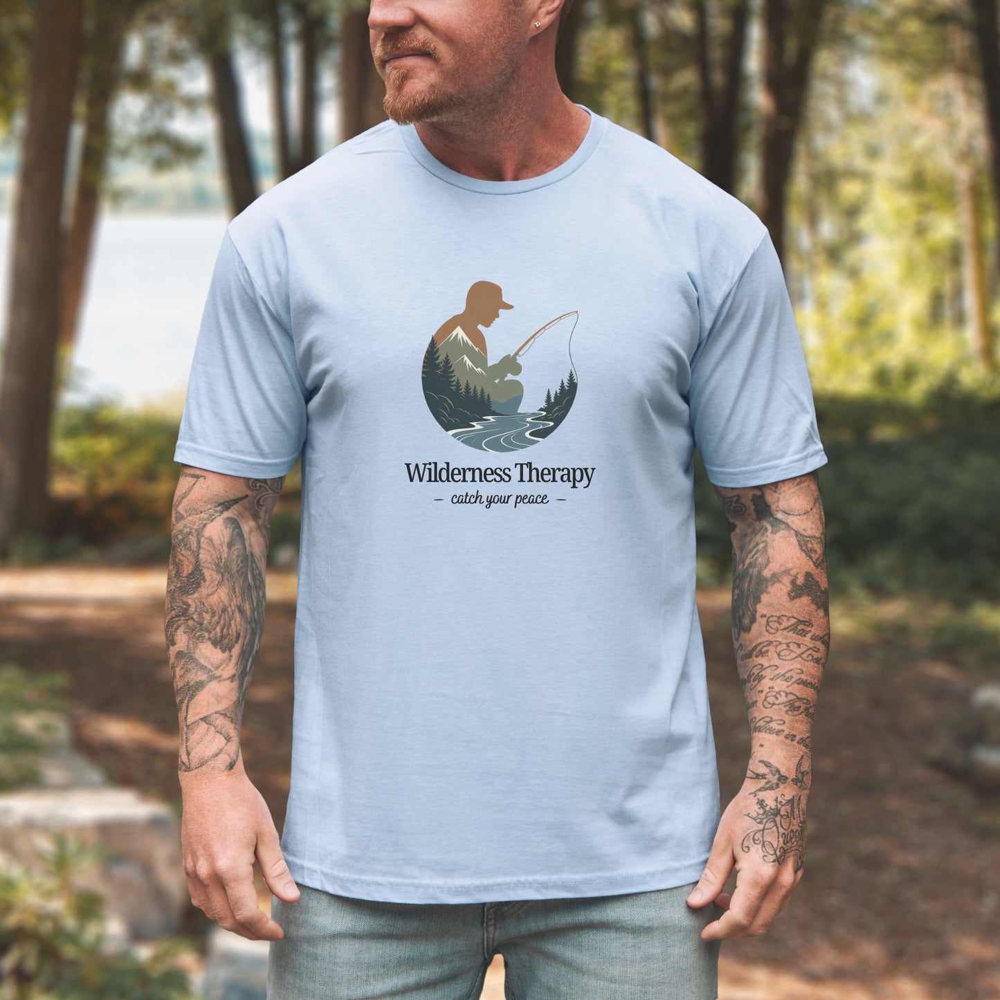 Wilderness Therapy T-Shirt | Relaxing Fishing Tee | Perfect Gift for Nature Lovers, Outdoor Enthusiasts, Father's Day, or Casual Wear