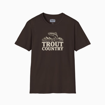 Trout Country Streamline Tee – Clean Line Art Fishing Graphic Tee