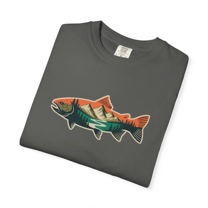 Trout Country T-Shirt — Mountain Sunrise Fish Graphic Tee