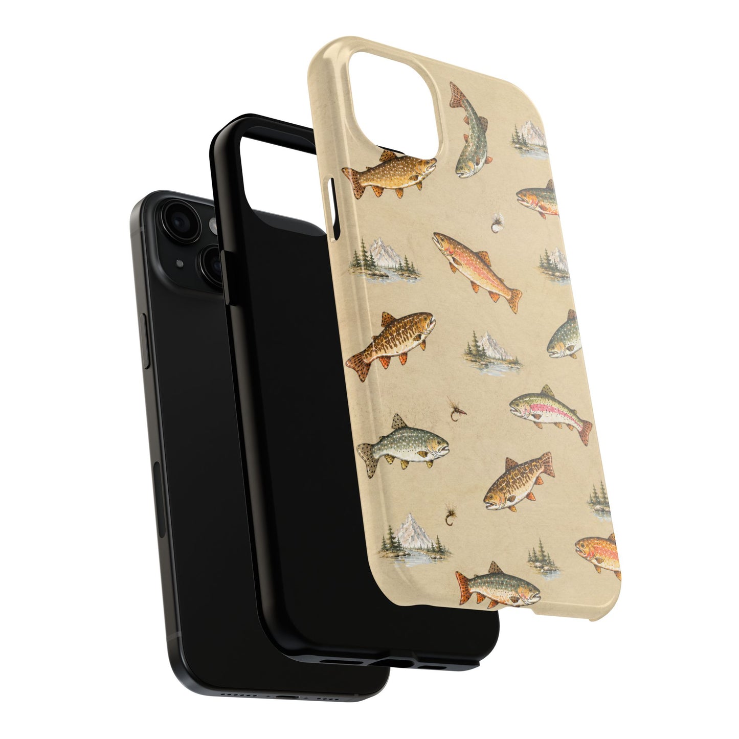Vintage Trout Pattern Phone Case