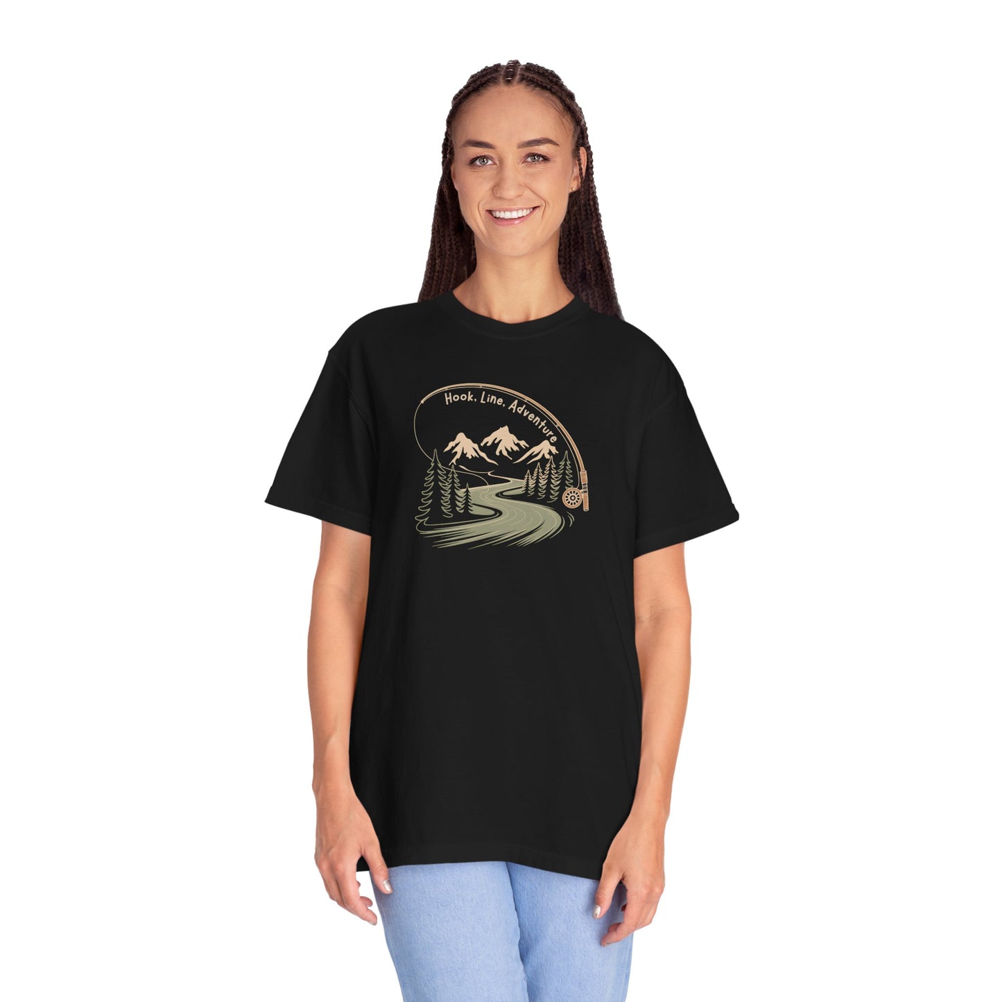 Adventure Road T-Shirt — Scenic Mountains & Trees Design (Home, Love, Adventure)