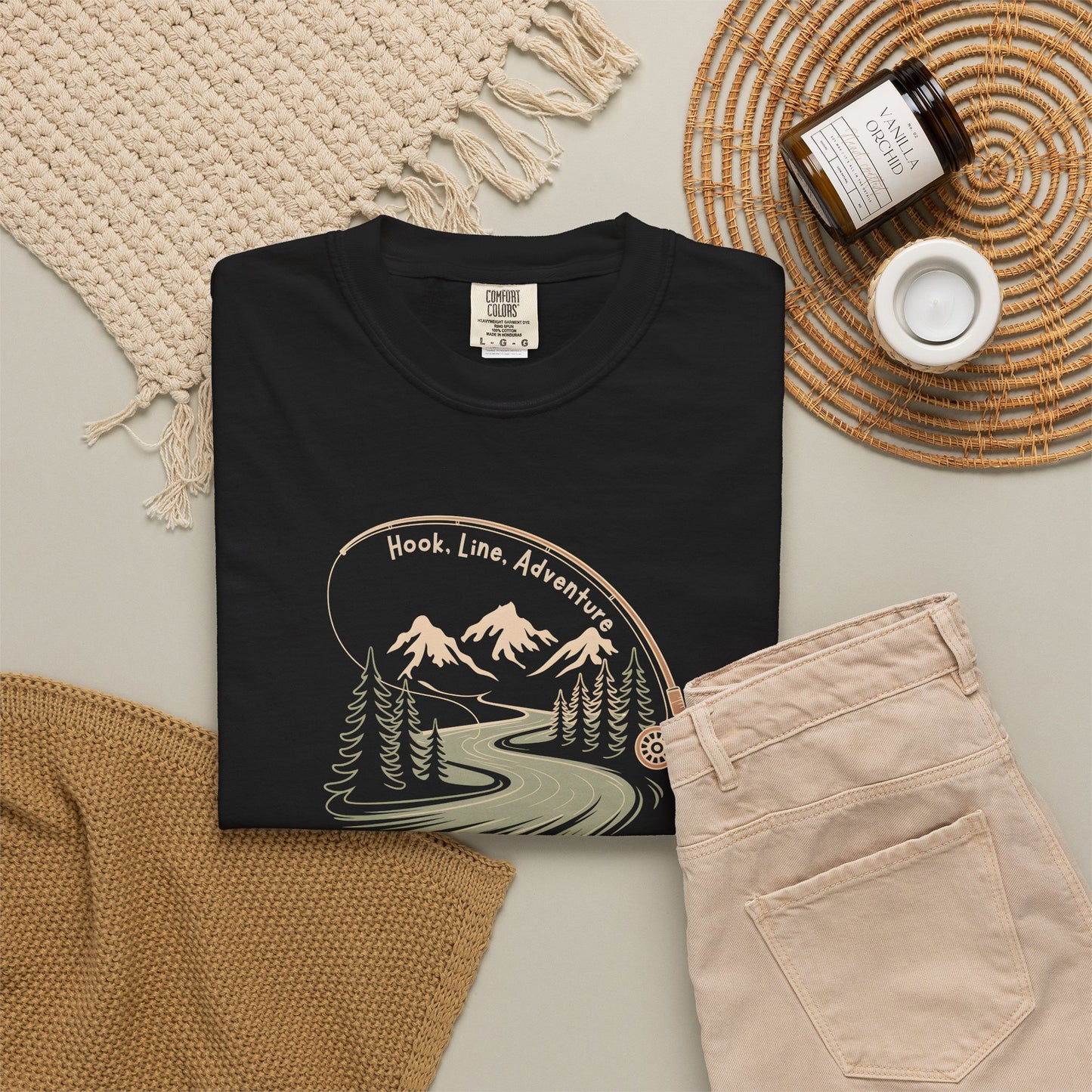 Adventure Road T-Shirt — Scenic Mountains & Trees Design (Home, Love, Adventure)