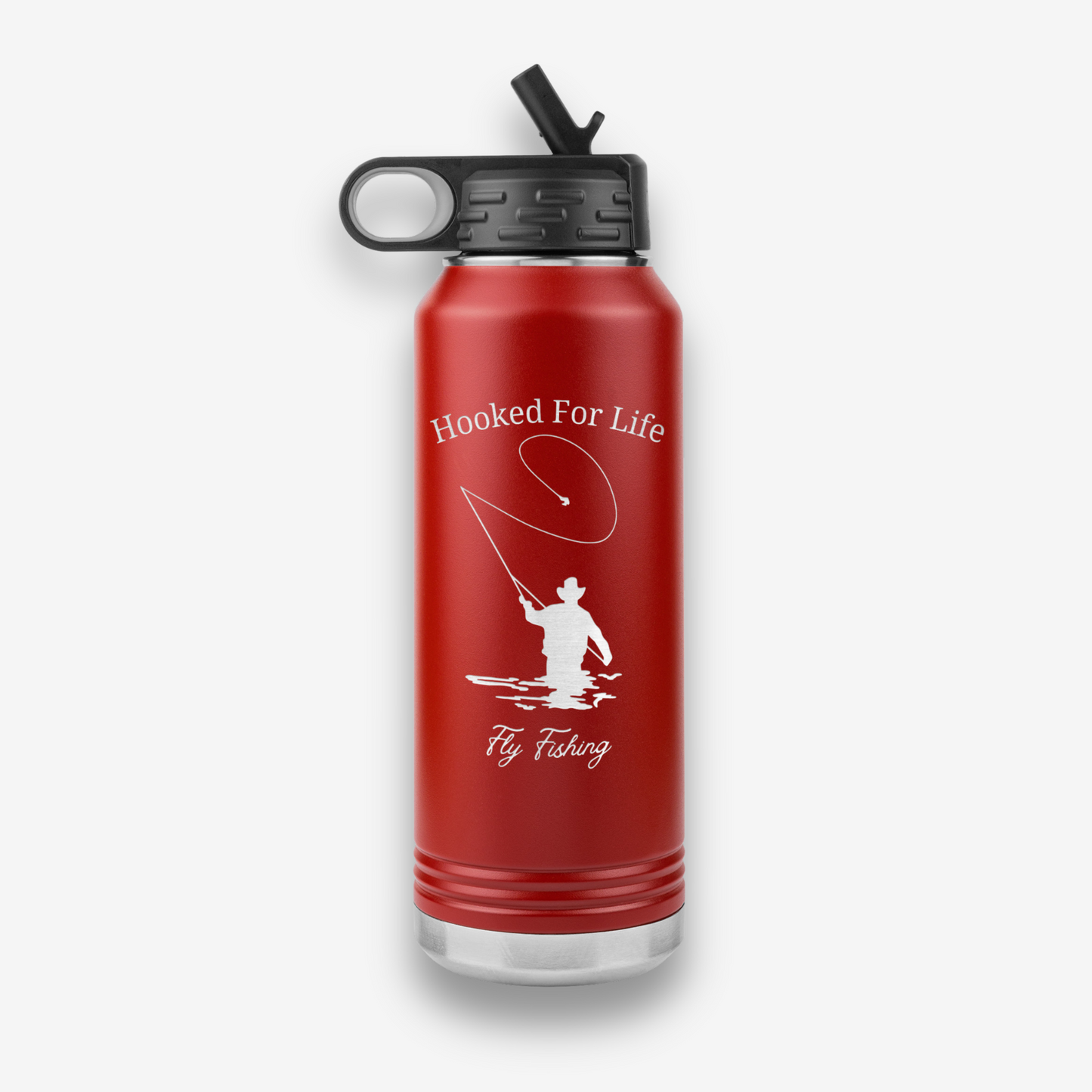 Hooked For Life Fly Fishing Water Bottle 32oz