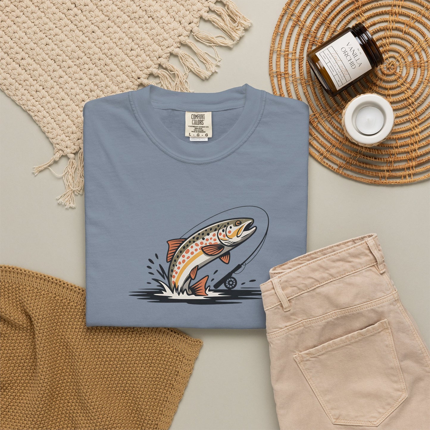 Trout Leap Graphic T-Shirt — Vintage Fishing Tee for Anglers