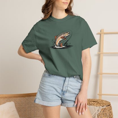 Trout Leap Graphic T-Shirt — Vintage Fishing Tee for Anglers