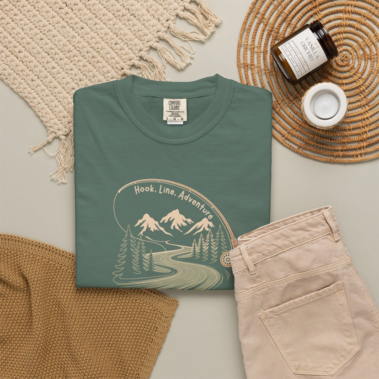 Adventure Road T-Shirt — Scenic Mountains & Trees Design (Home, Love, Adventure)