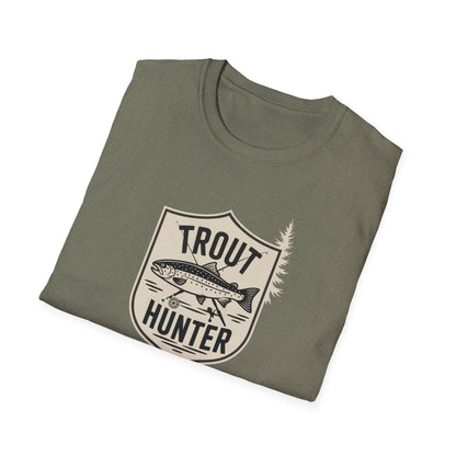 Trout Hunter T-Shirt, Fishing Tee, Unisex Apparel, Outdoor Shirt, Gift for Anglers, Casual Wear, Nature Lover Gear
