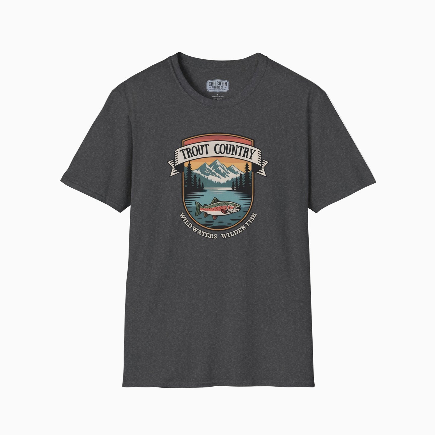 Trout Country wild Waters Wilder Fish Badge T-Shirt